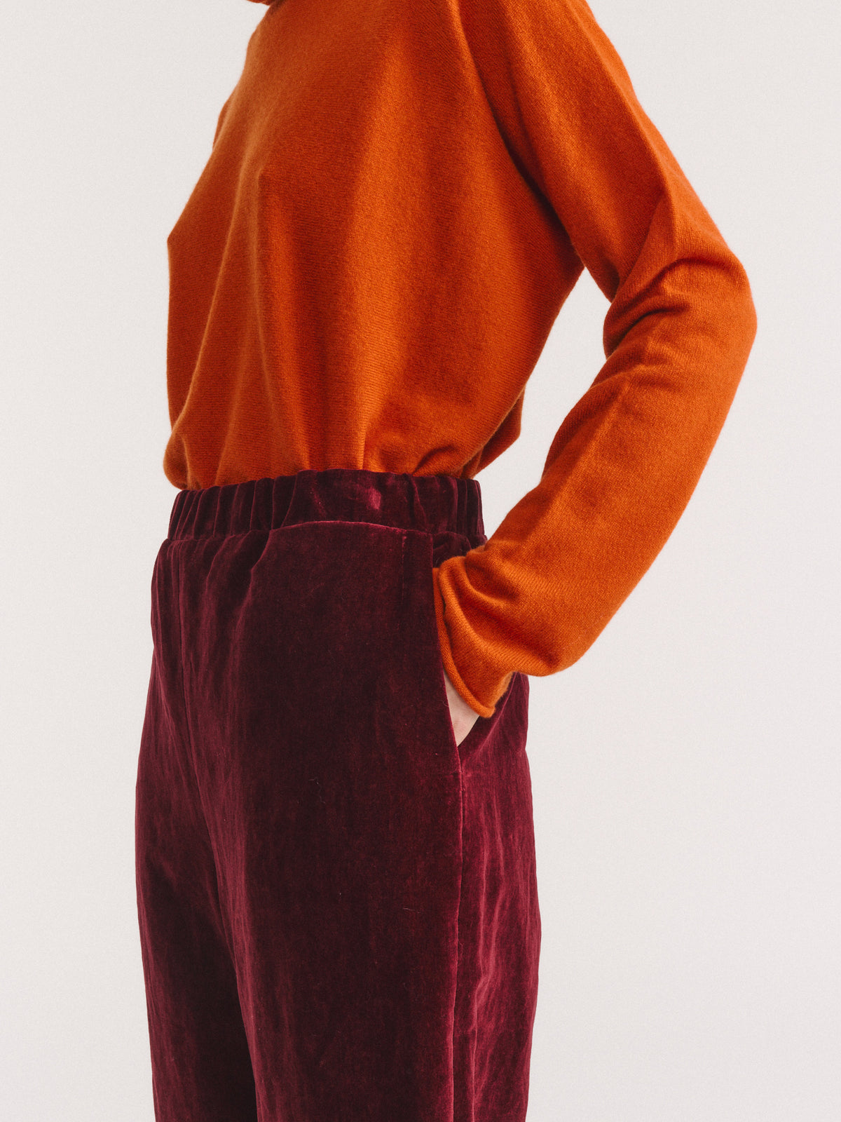 LONG CHASSE PANT - MID VELVET - PRUNE