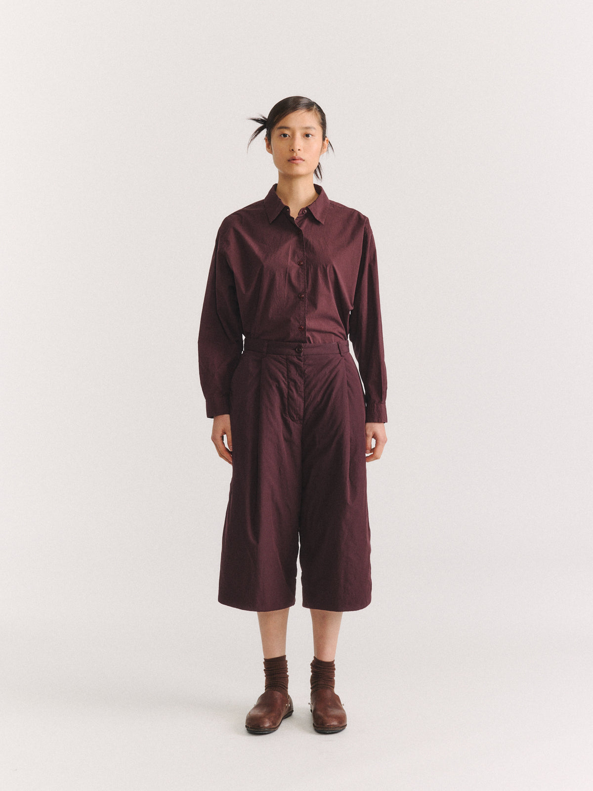PP PANT - CHALK POPLIN - EBONY