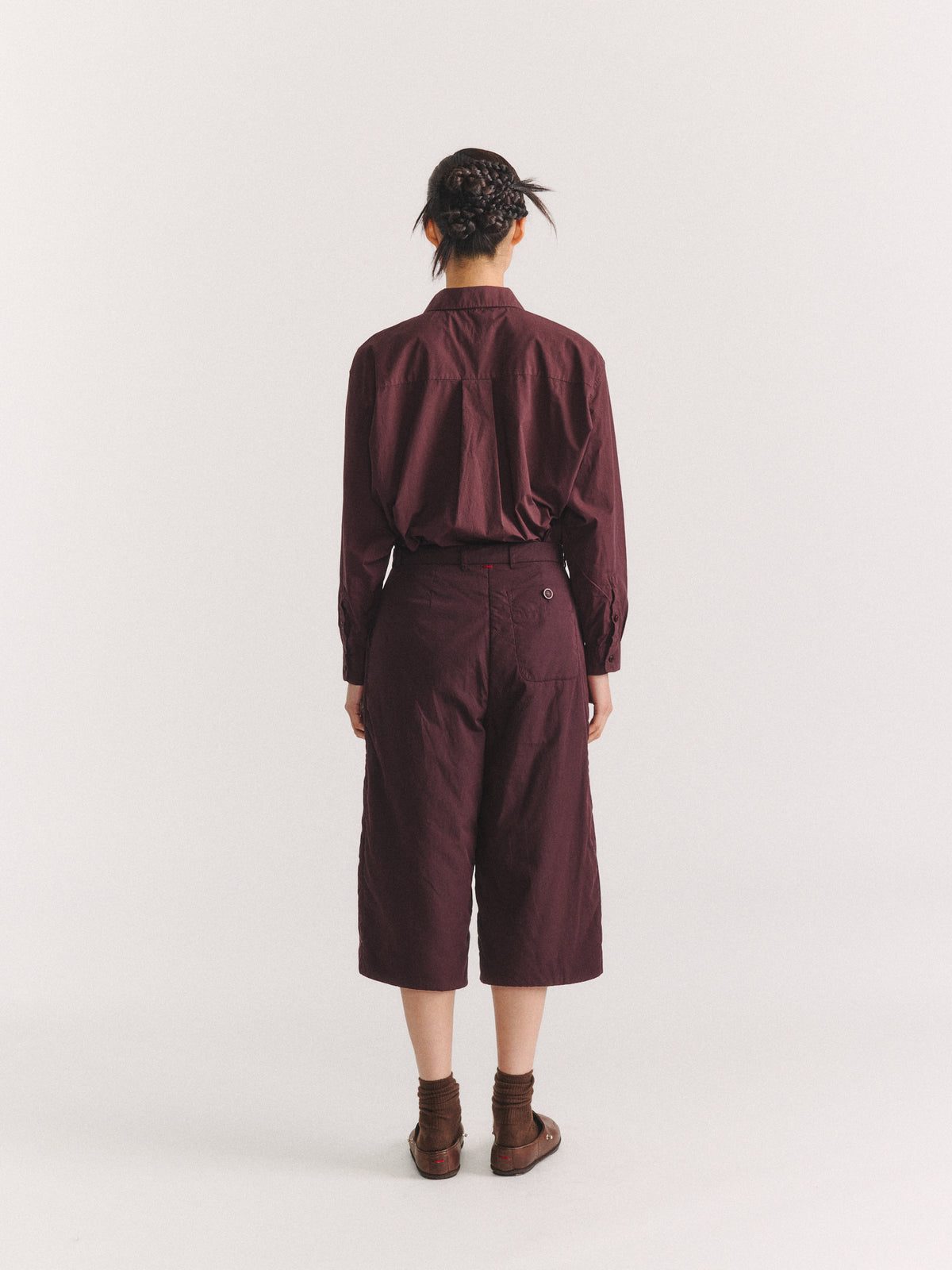 PP PANT - CHALK POPLIN - EBONY