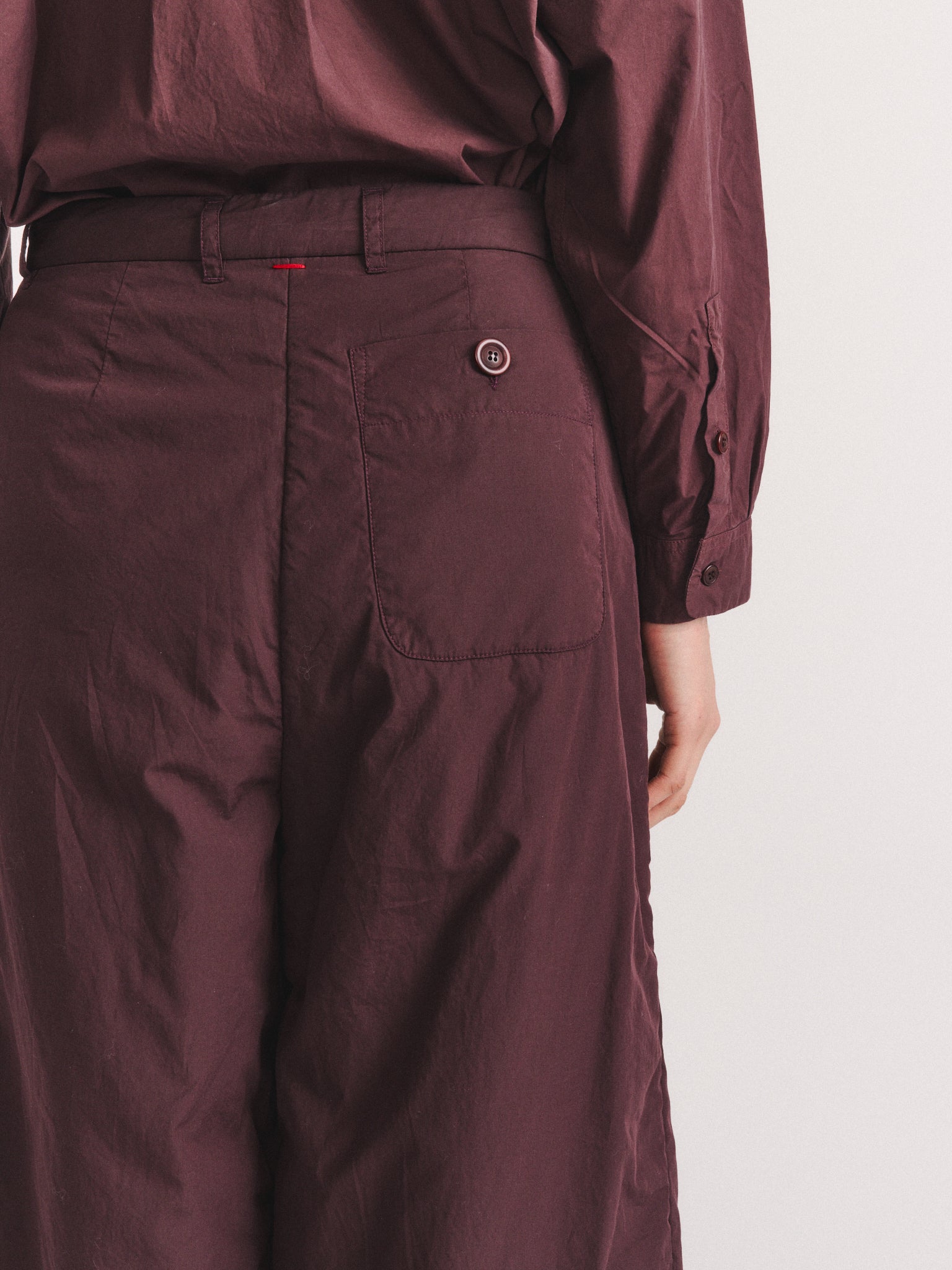 PP PANT - CHALK POPLIN - EBONY