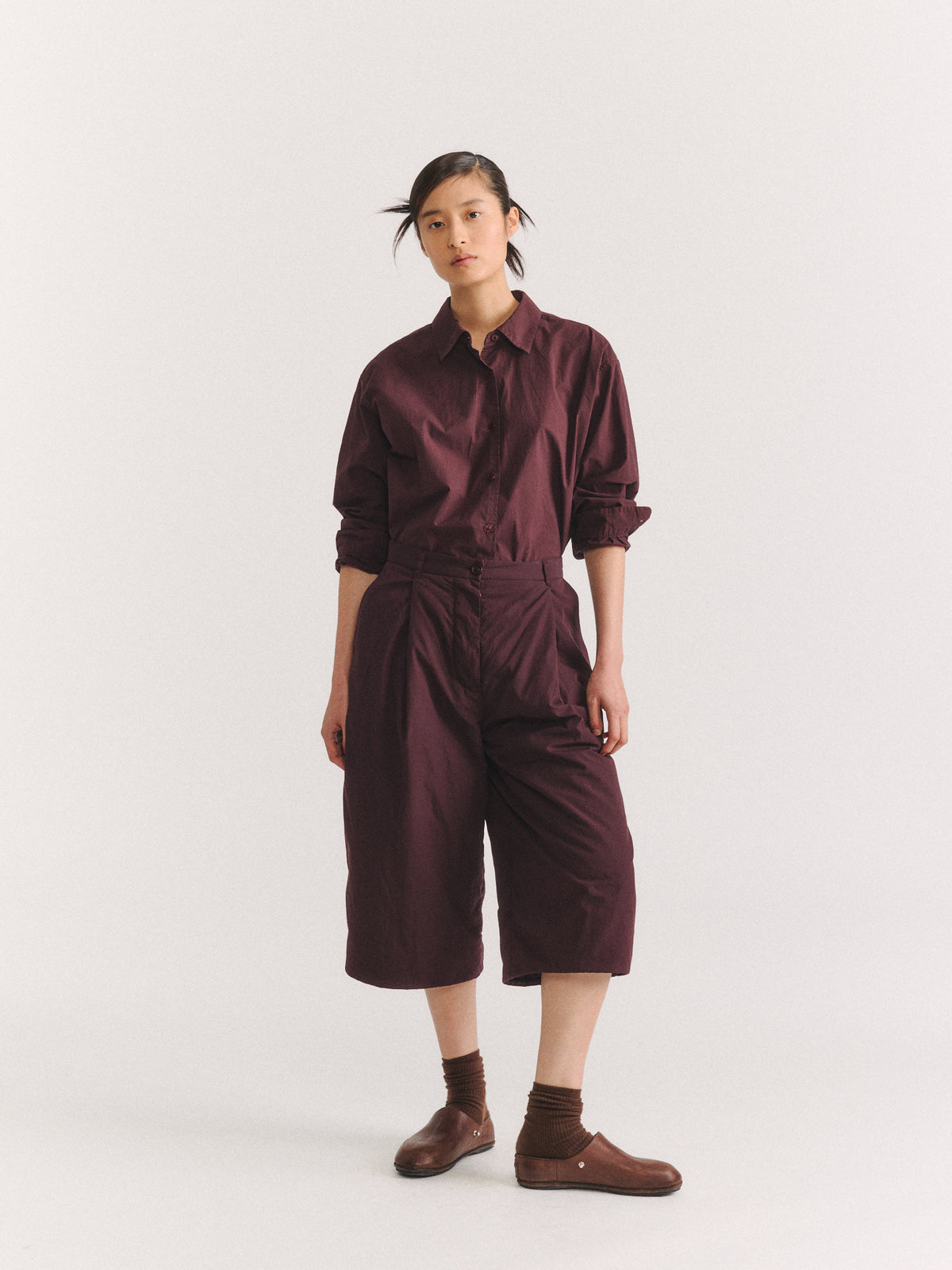 PP PANT - CHALK POPLIN - EBONY