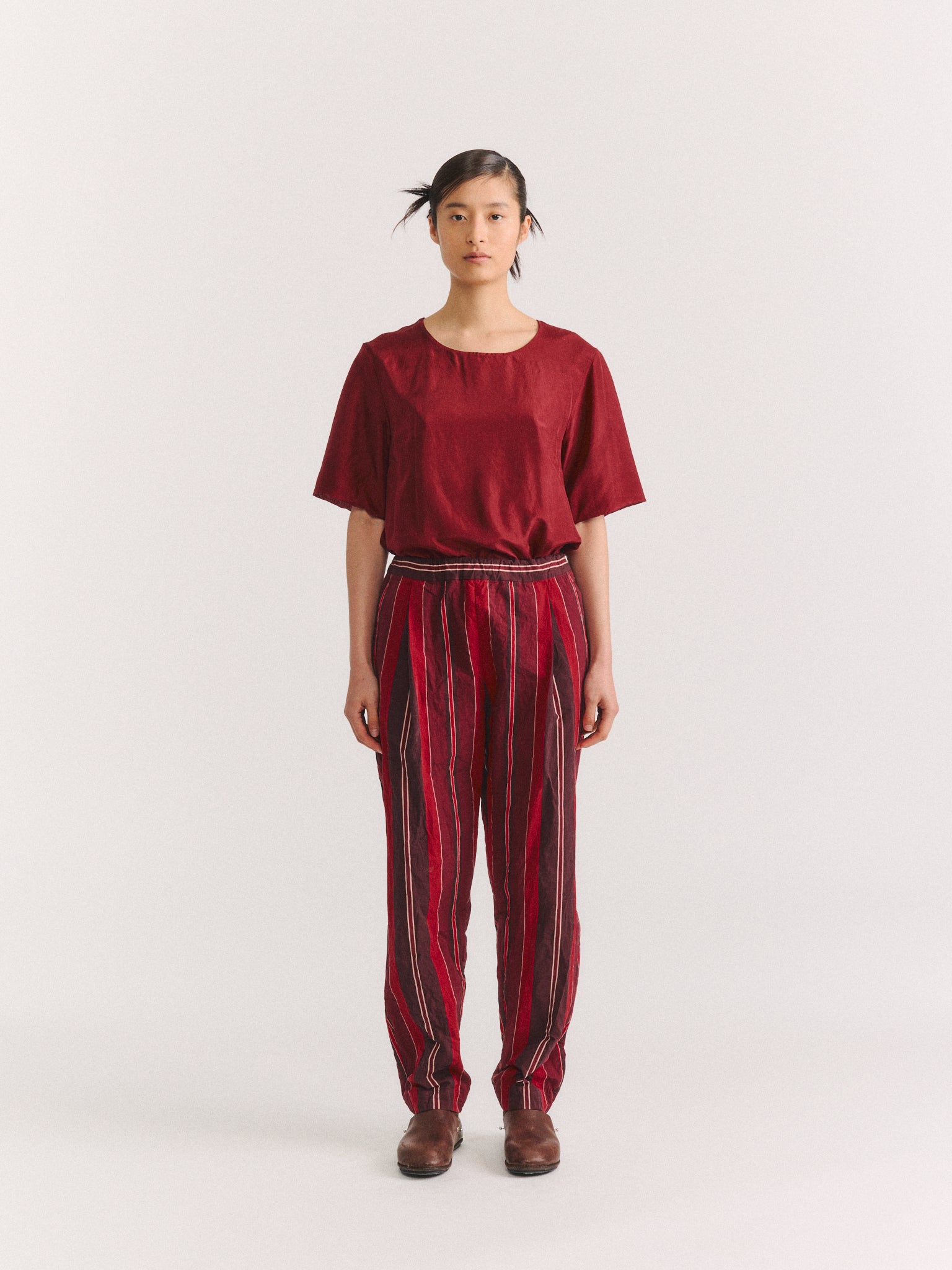 VERGER ULTIME PANT - PAPER COT STRIPE - REDS STRIPES