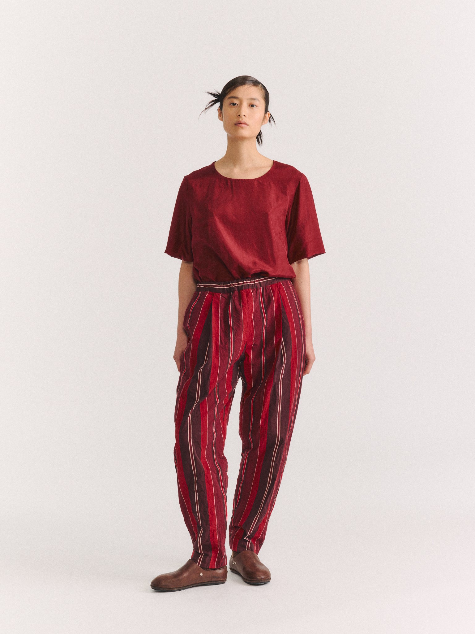 VERGER ULTIME PANT - PAPER COT STRIPE - REDS STRIPES