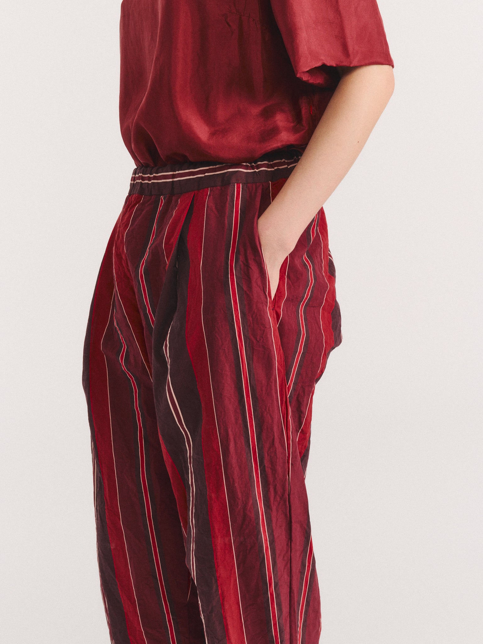 VERGER ULTIME PANT - PAPER COT STRIPE - REDS STRIPES