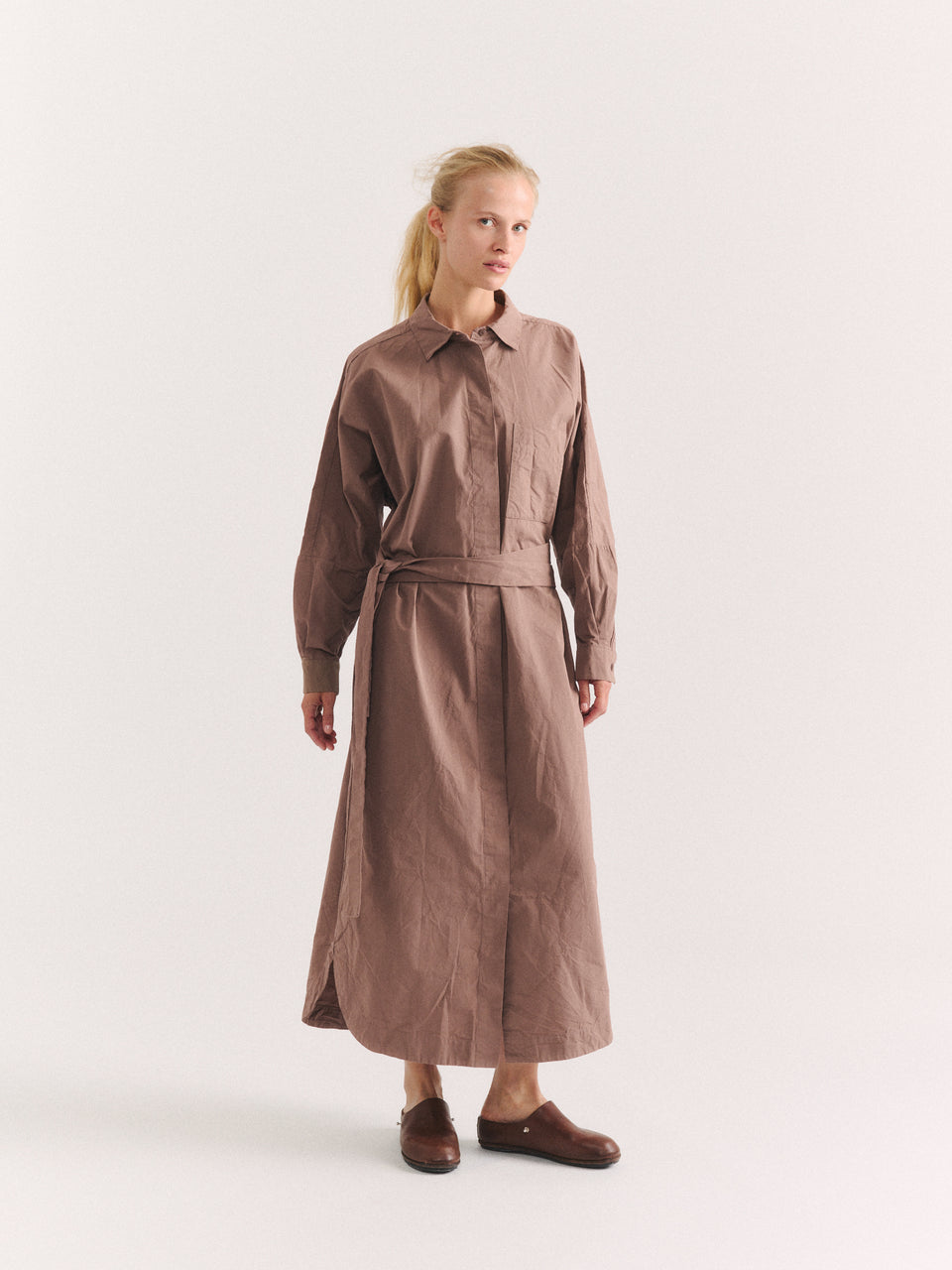 WAGA LS DRESS - PAPER COT - CLAY