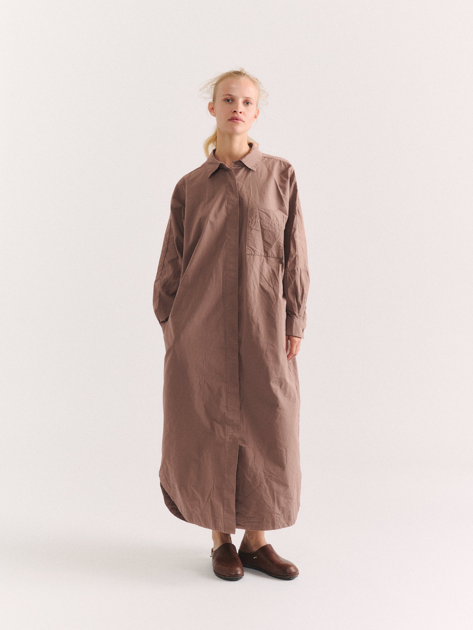 WAGA LS DRESS - PAPER COT - CLAY