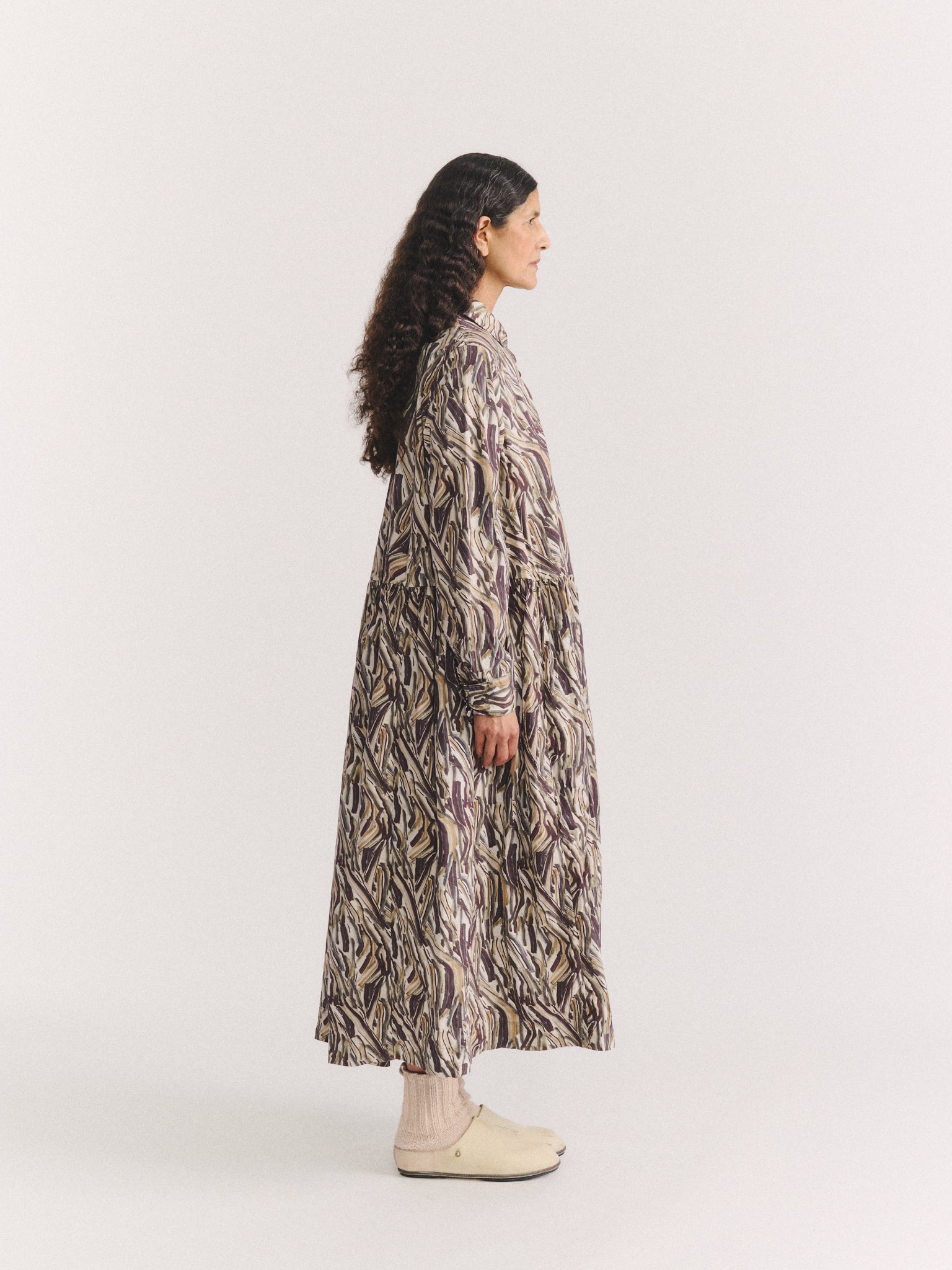 JUPITER DRESS - L COT PRINT - EBONY