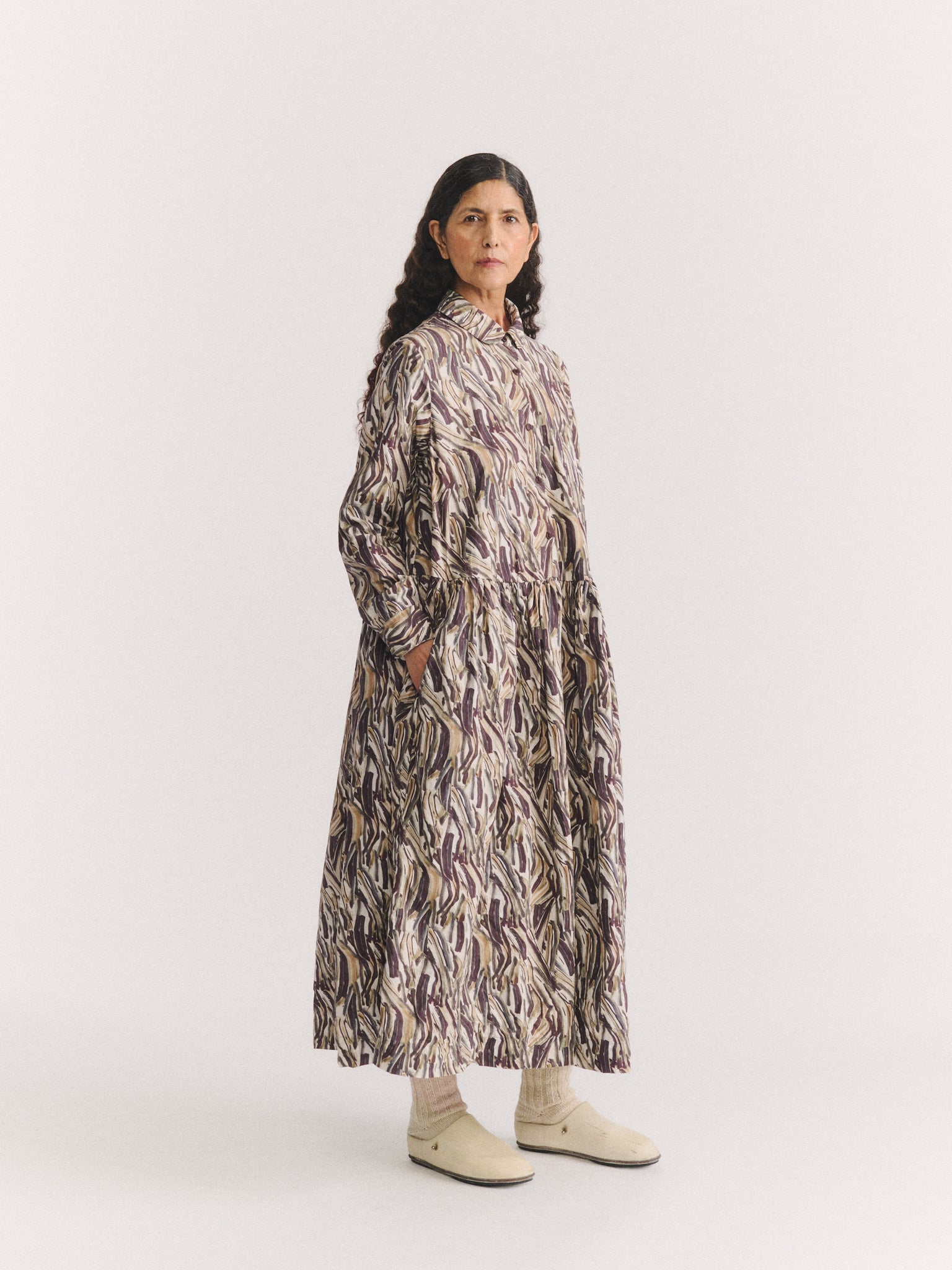 JUPITER DRESS - L COT PRINT - EBONY