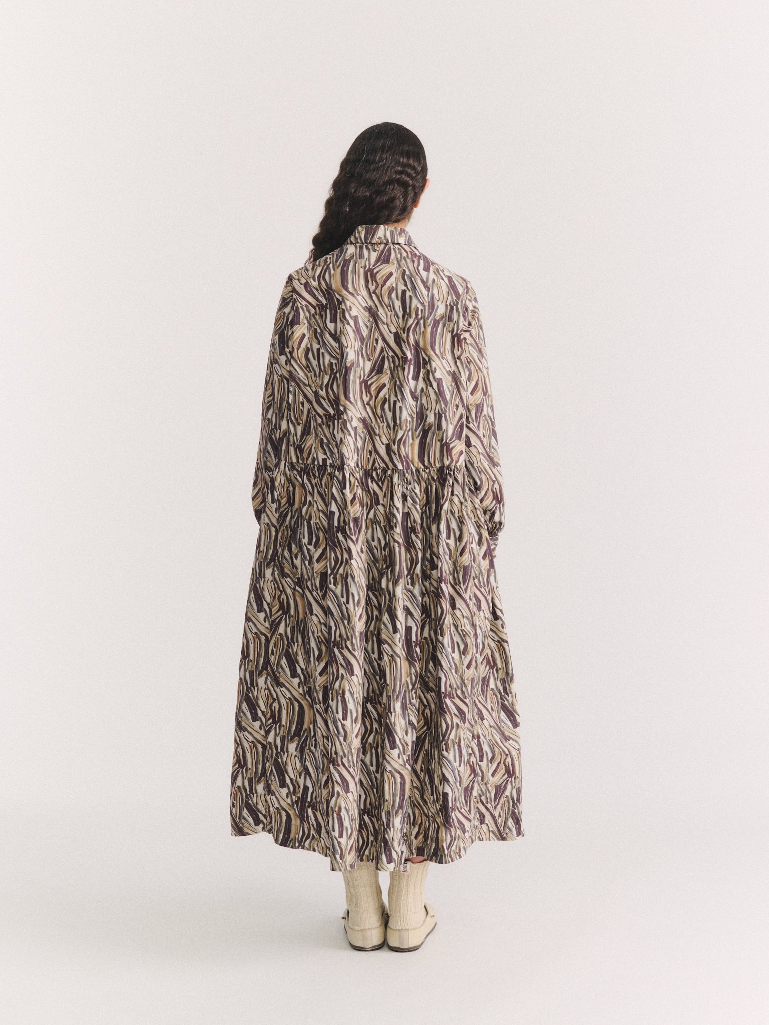 JUPITER DRESS - L COT PRINT - EBONY