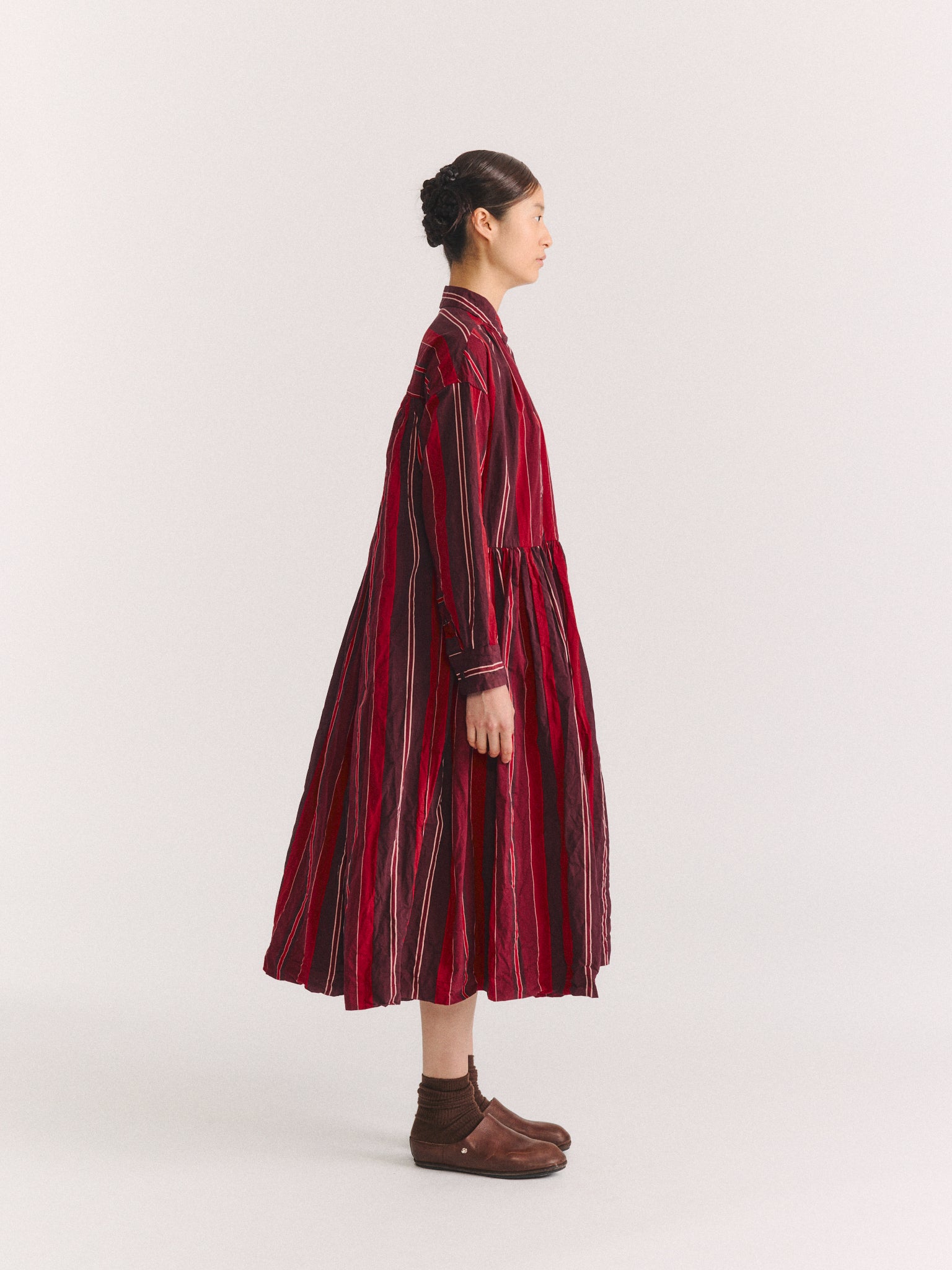 YUKARI DRESS - PAPER COT STRIPE - REDS STRIPES