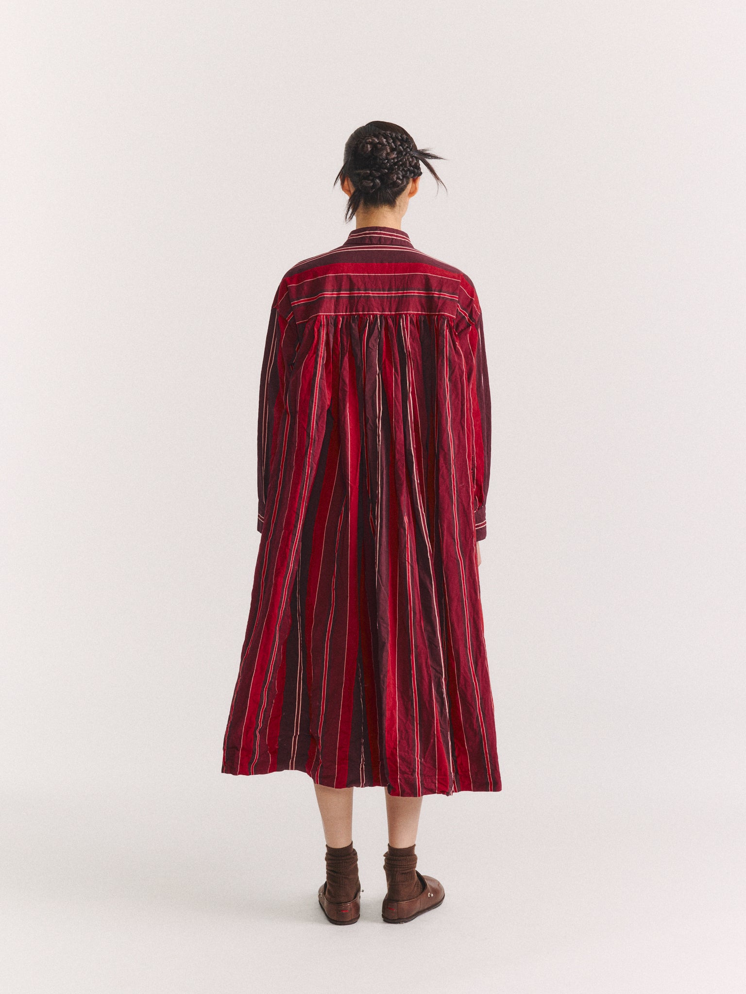 YUKARI DRESS - PAPER COT STRIPE - REDS STRIPES