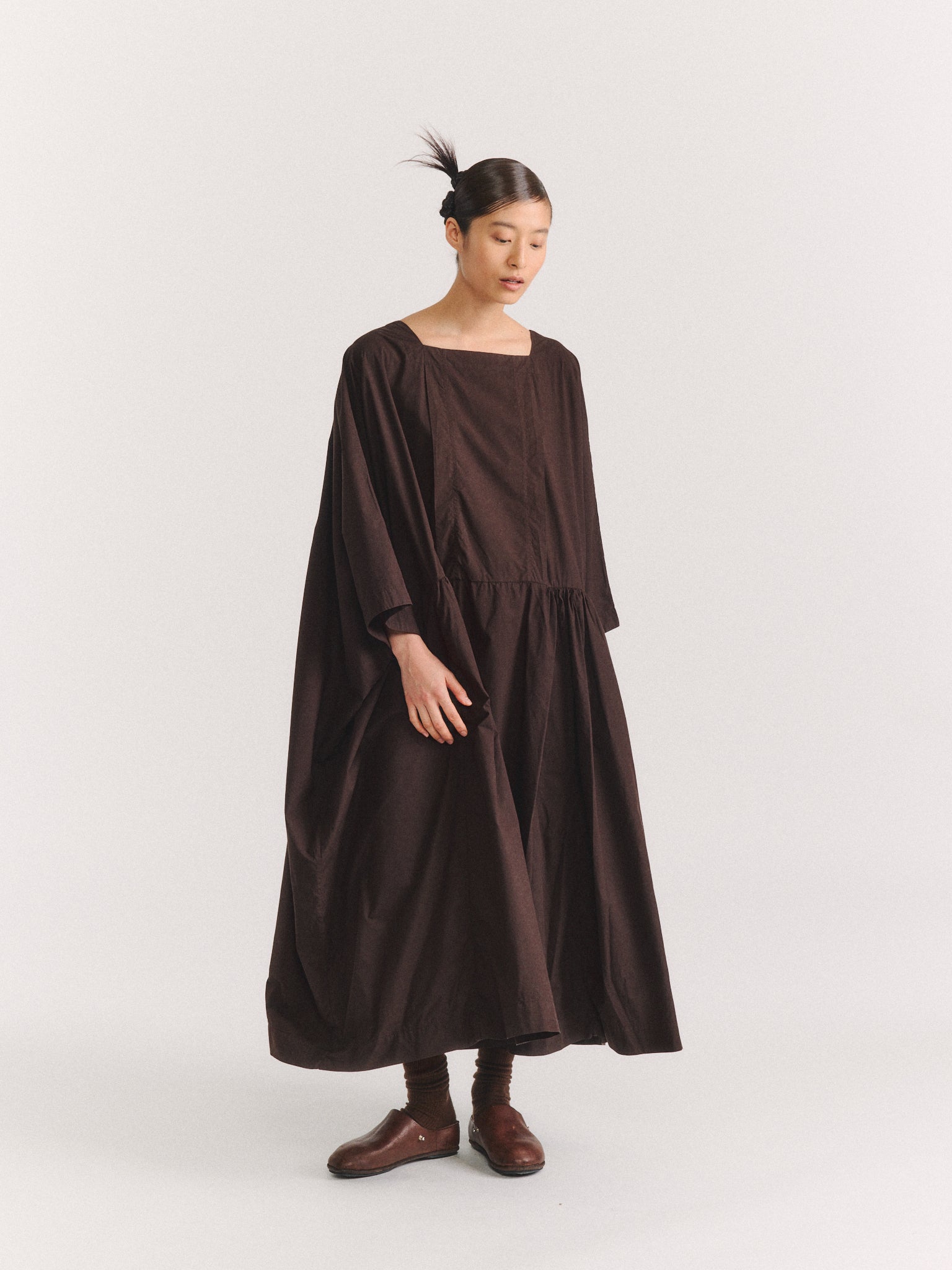 ROBE AURELIA - L COT - MARRON FONCÉ