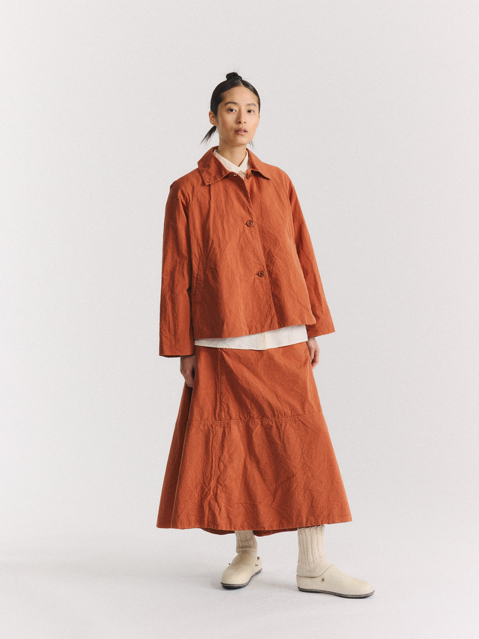 DRAYS JACKET - PAPER COT - BRICK