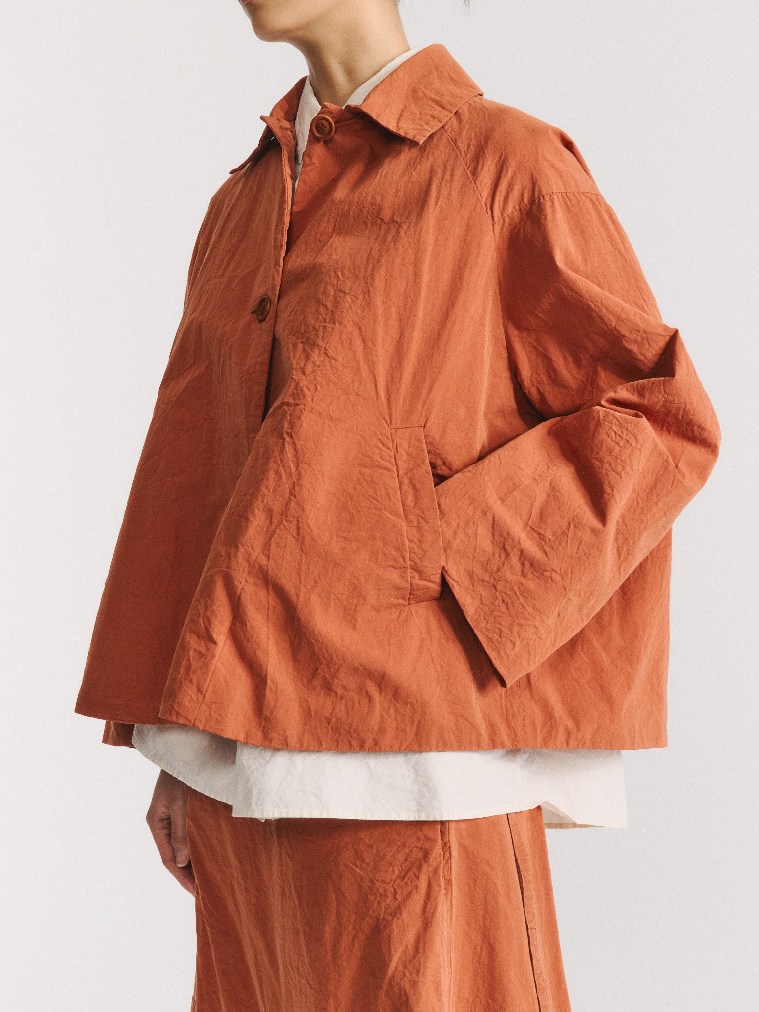 DRAYS JACKET - PAPER COT - BRICK