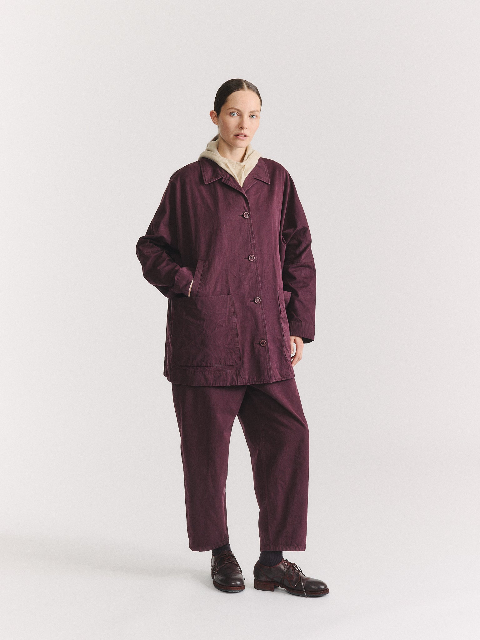WARREN PANT - DOUBLE COT - MAHOGANY