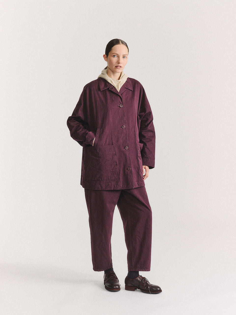 WARREN PANT - DOUBLE COT - MAHOGANY