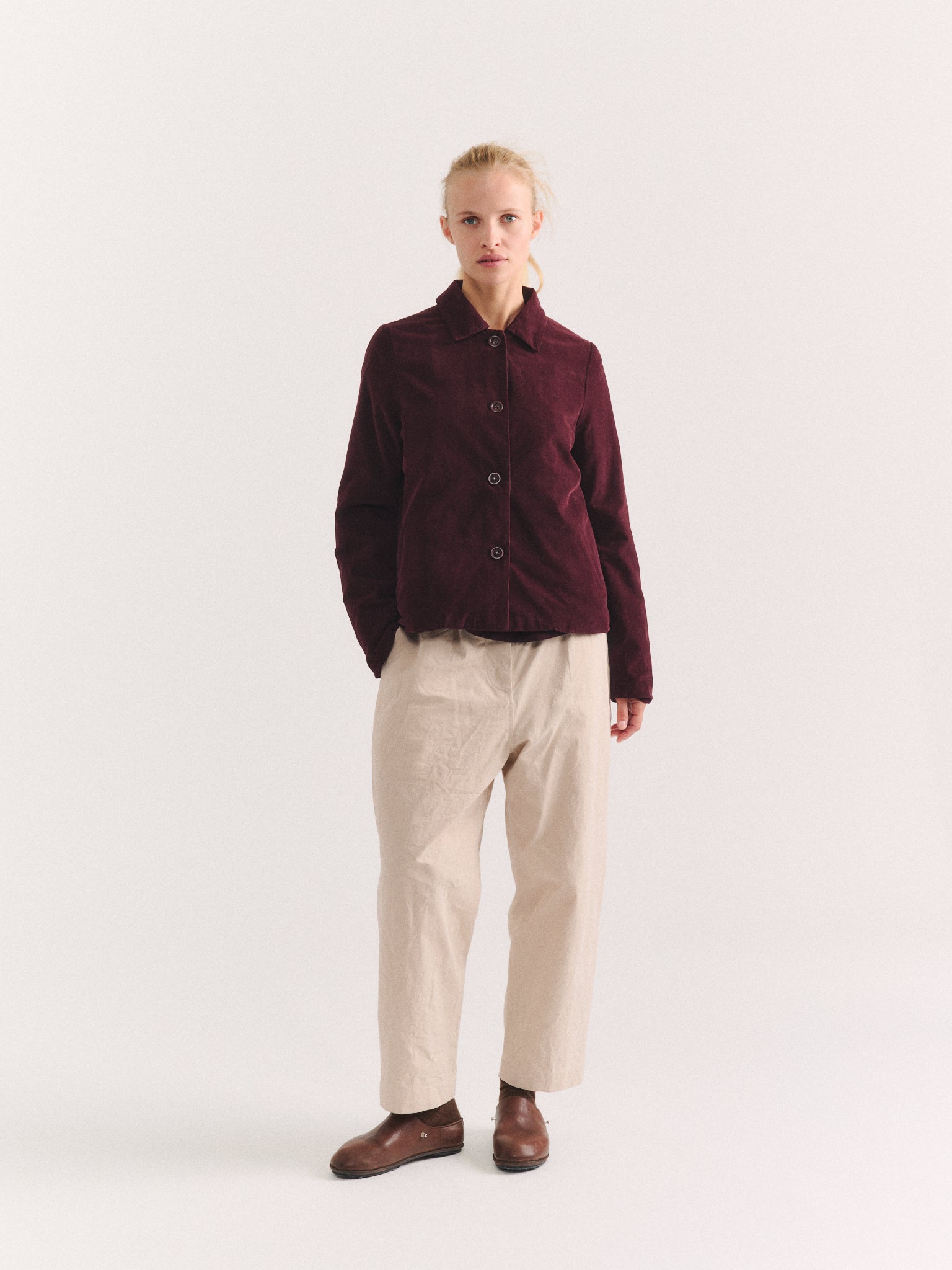 PWET JACKET - PIN CORD - BURGUNDY