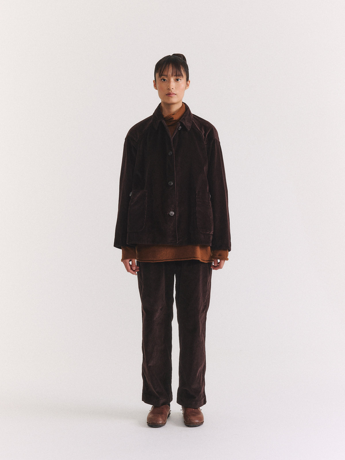 DRAYS TRAVAIL JACKET - H CORD - BROWN