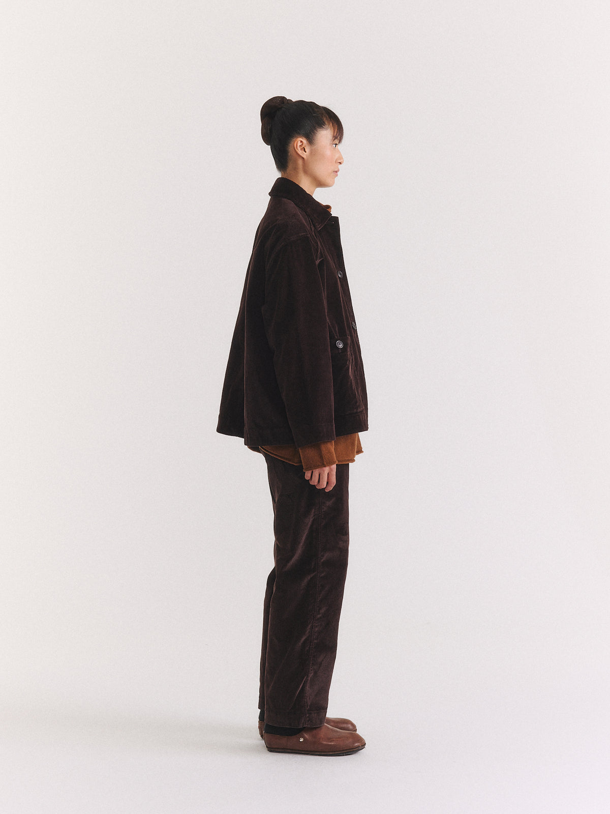 DRAYS TRAVAIL JACKET - H CORD - BROWN