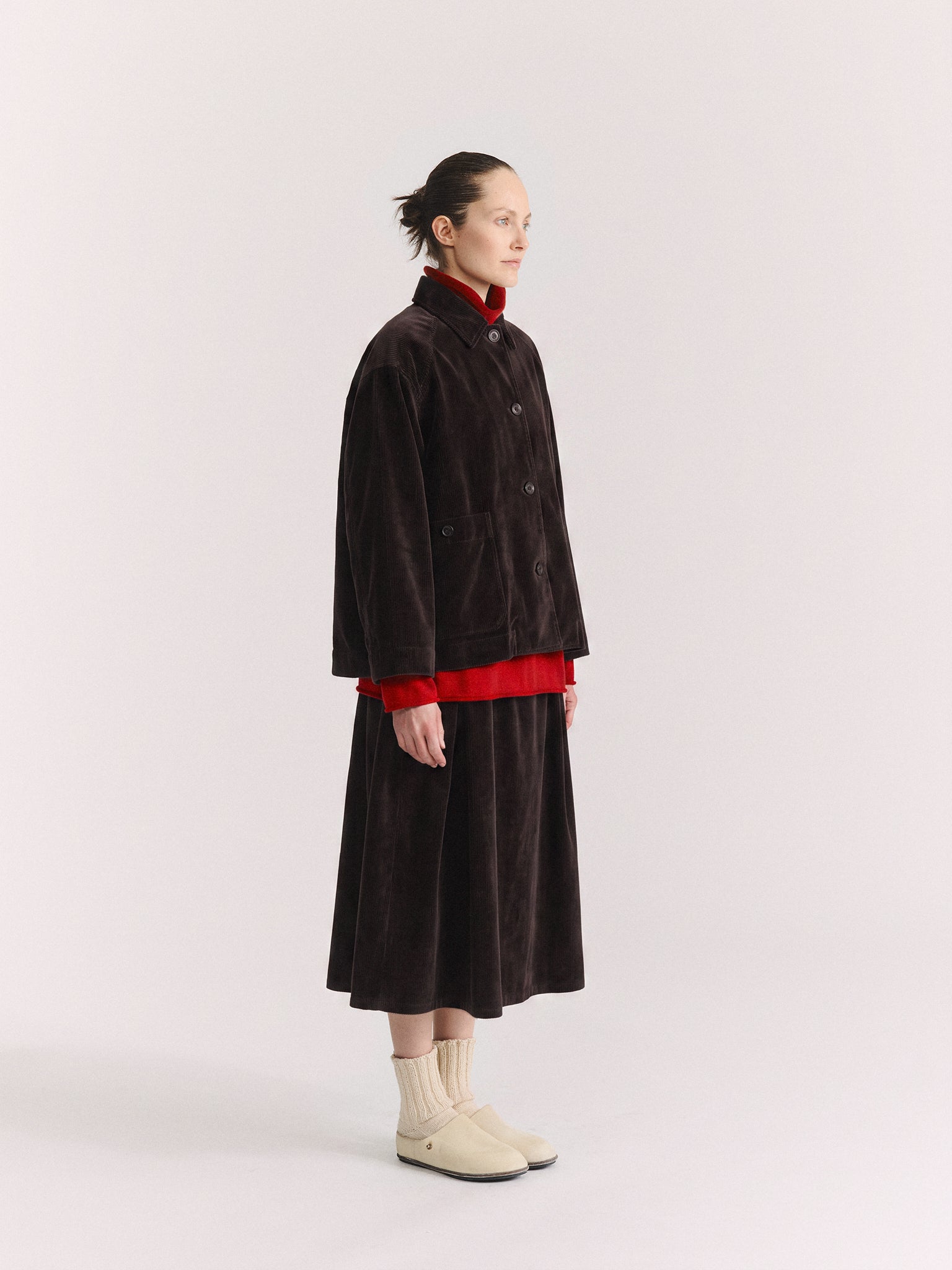 DRAYS TRAVAIL JACKET - H CORD - BROWN