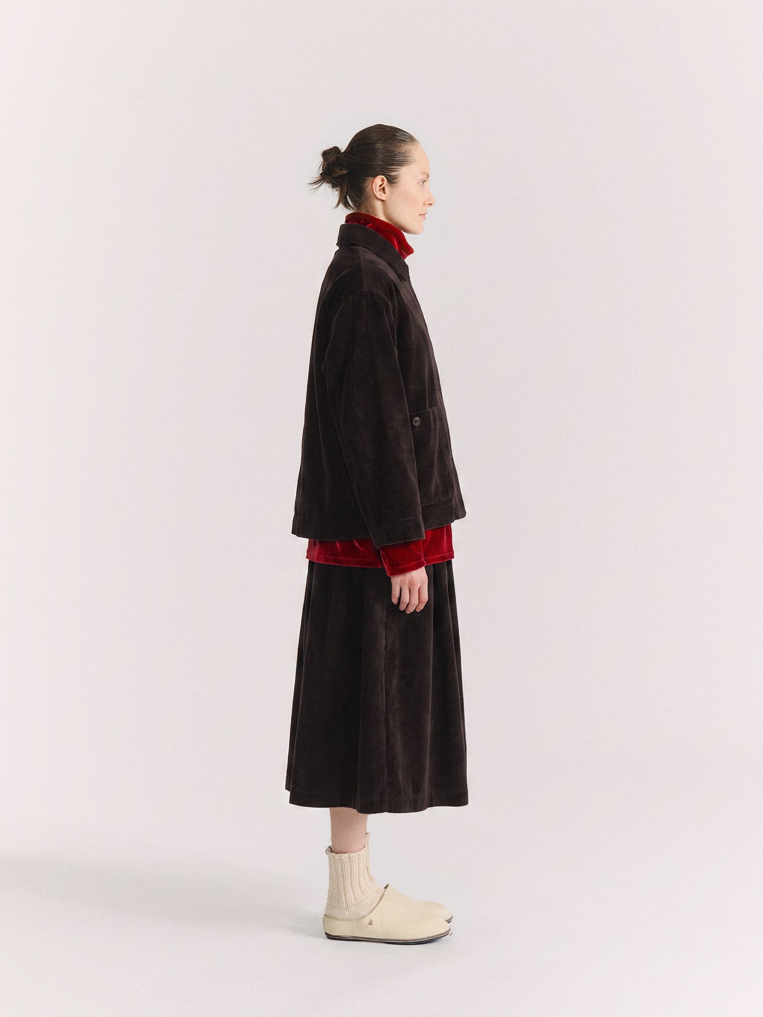 DRAYS TRAVAIL JACKET - H CORD - BROWN