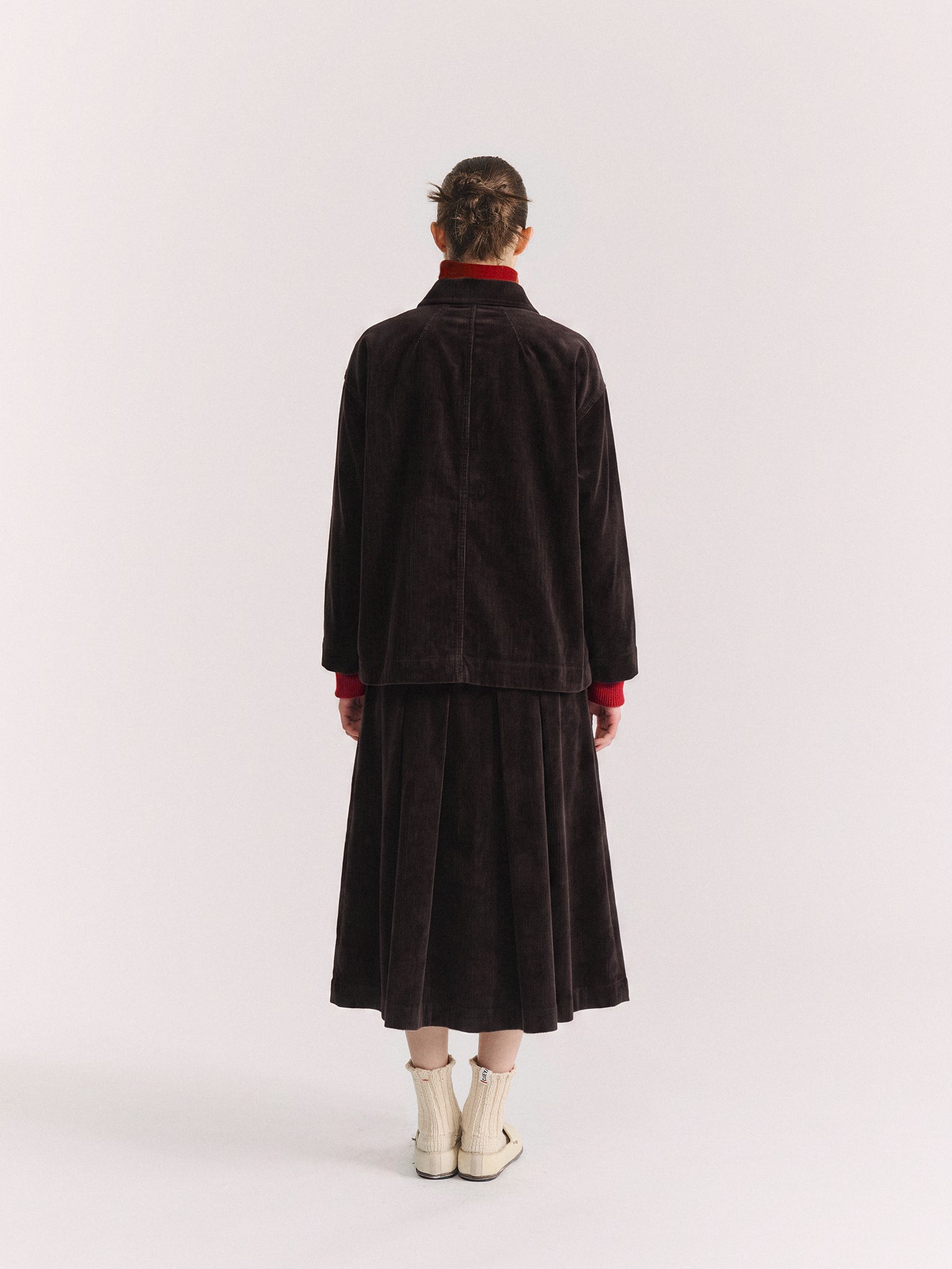 DRAYS TRAVAIL JACKET - H CORD - BROWN