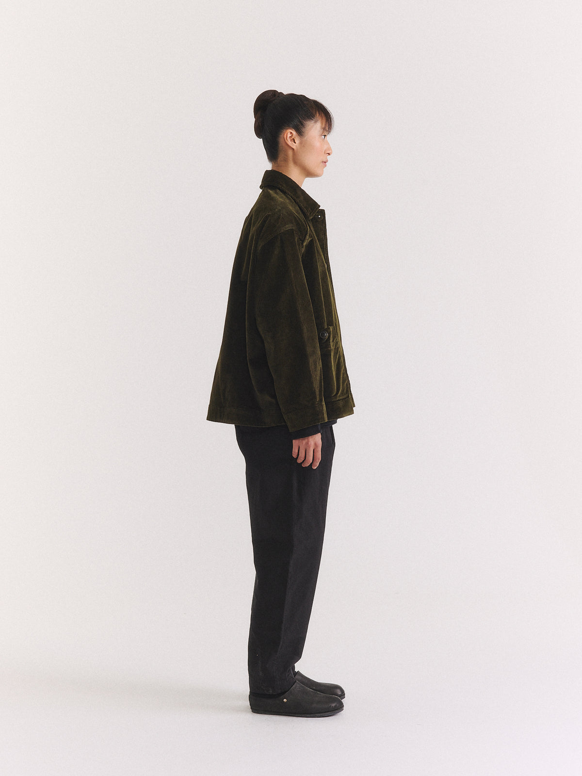 DRAYS TRAVAIL JACKET - H CORD - MOSS