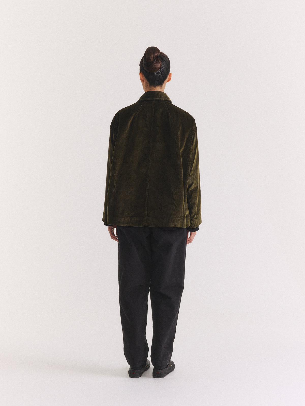 DRAYS TRAVAIL JACKET - H CORD - MOSS