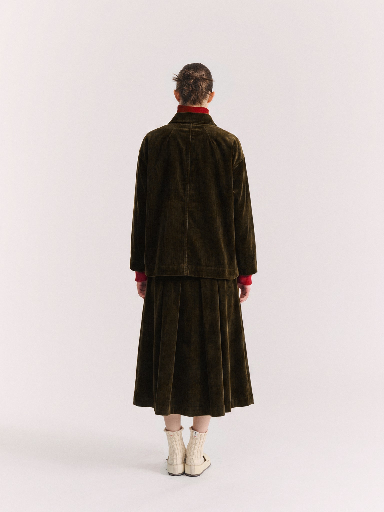 DRAYS TRAVAIL JACKET - H CORD - MOSS