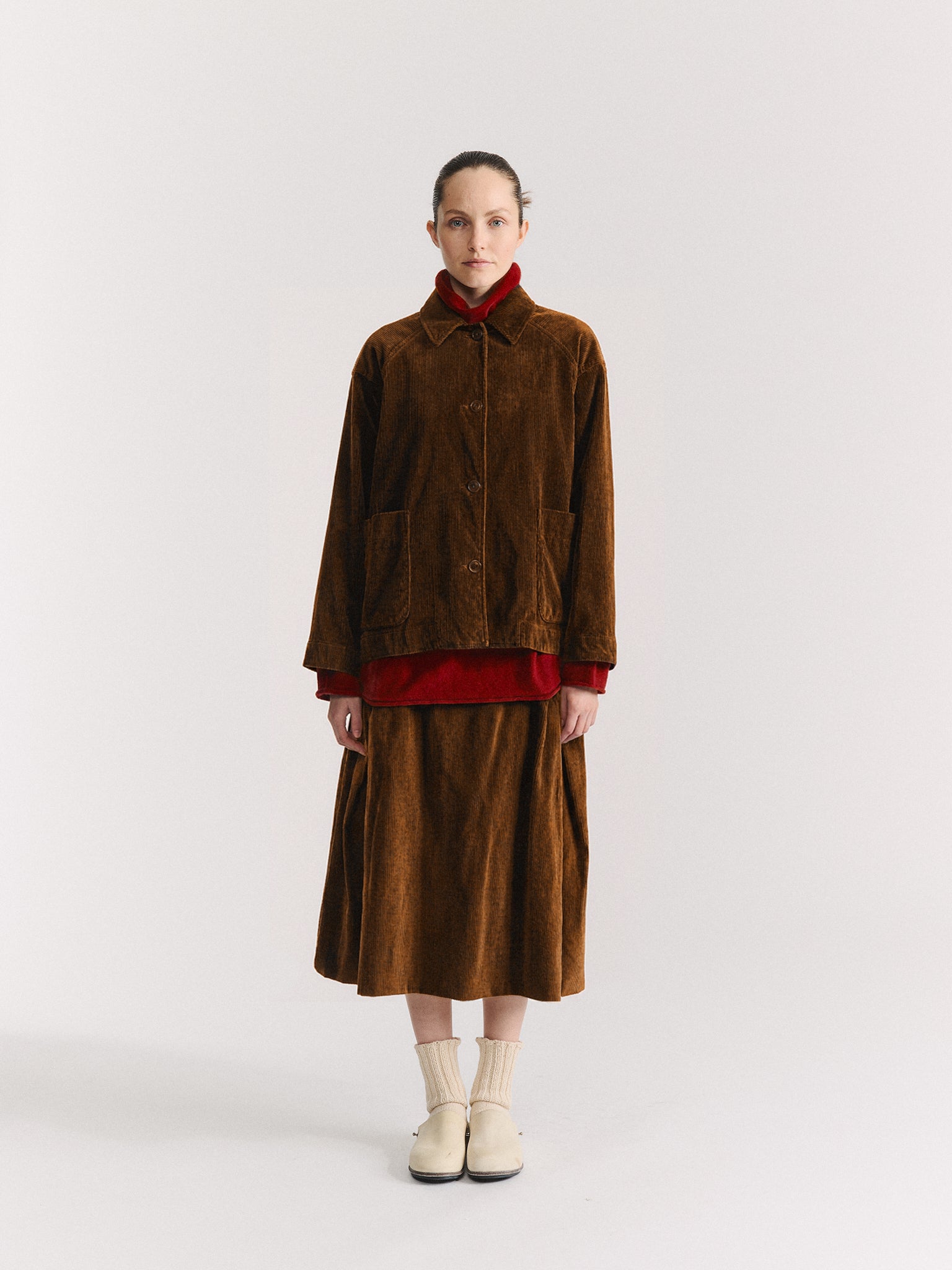 DRAYS TRAVAIL JACKET - H CORD - TAN