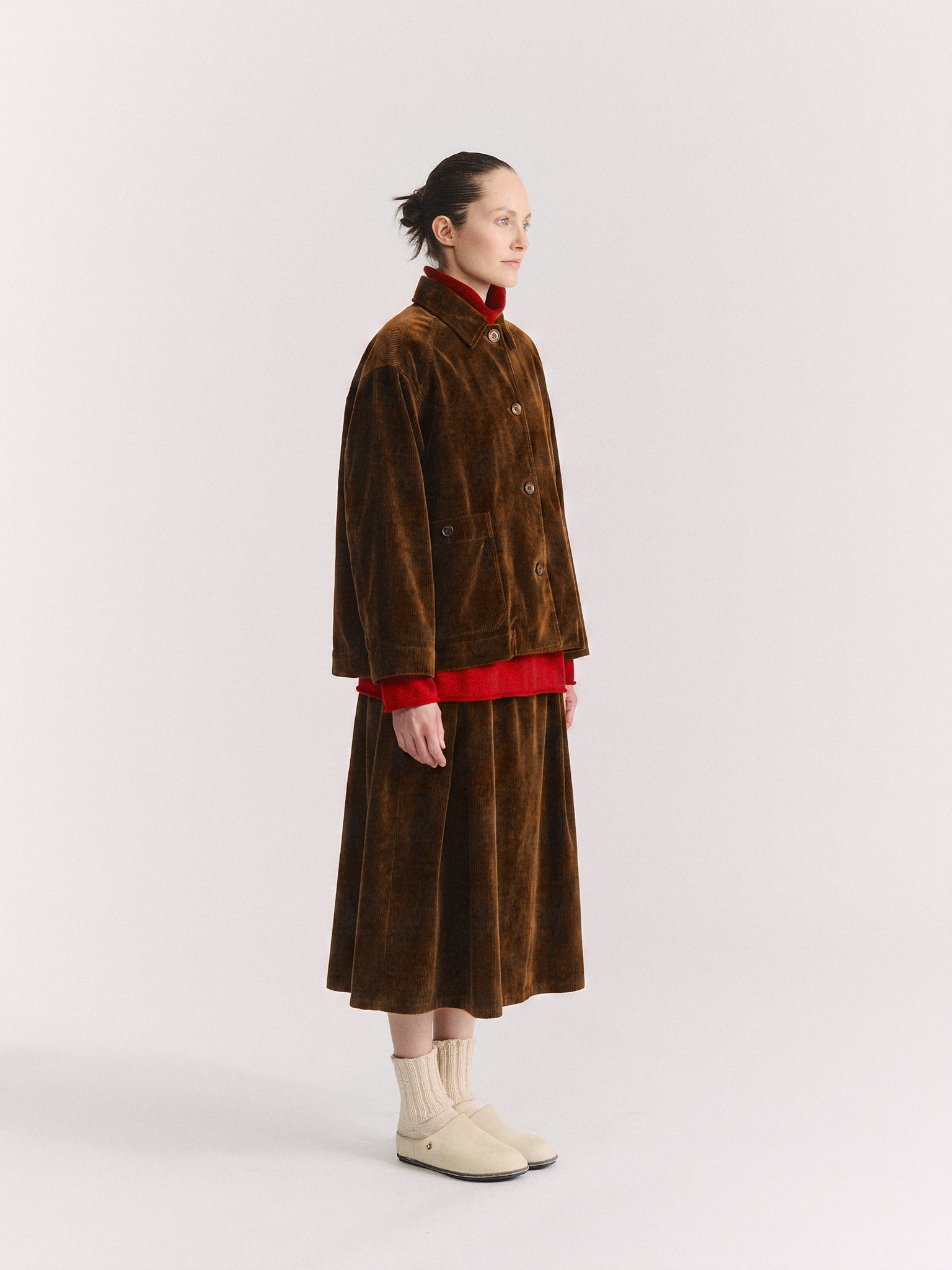 DRAYS TRAVAIL JACKET - H CORD - TAN