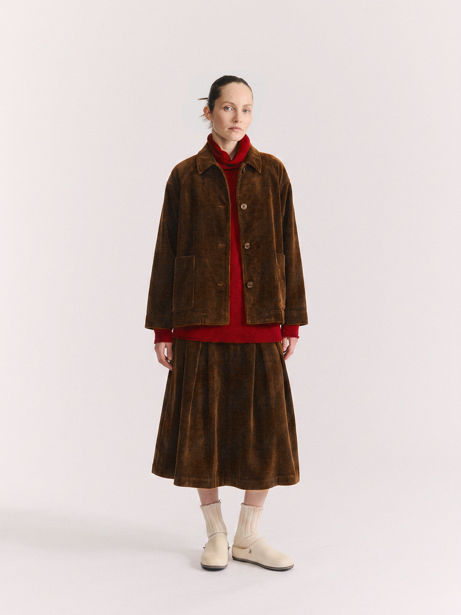 DRAYS TRAVAIL JACKET - H CORD - TAN