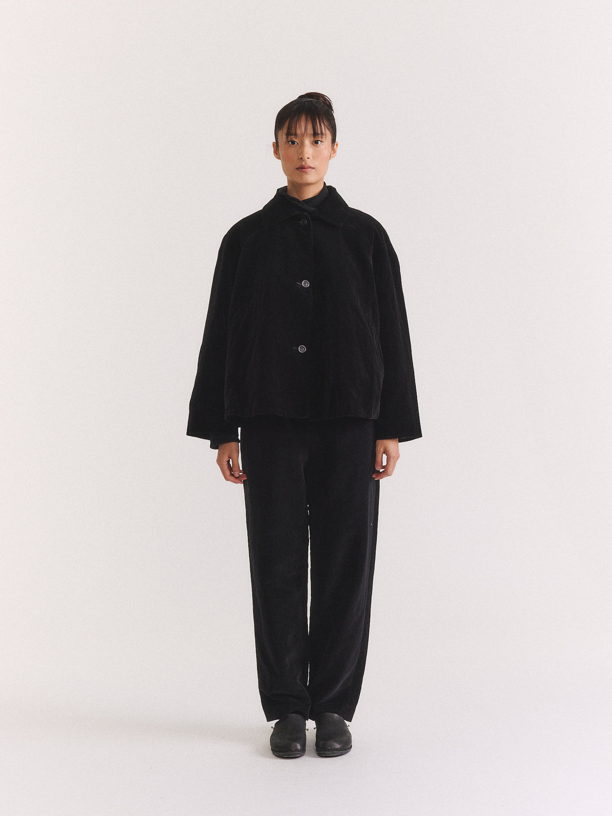 DRAYS JACKET - MID VELVET - BLACK