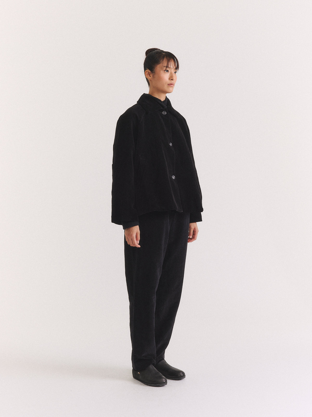 DRAYS JACKET - MID VELVET - BLACK