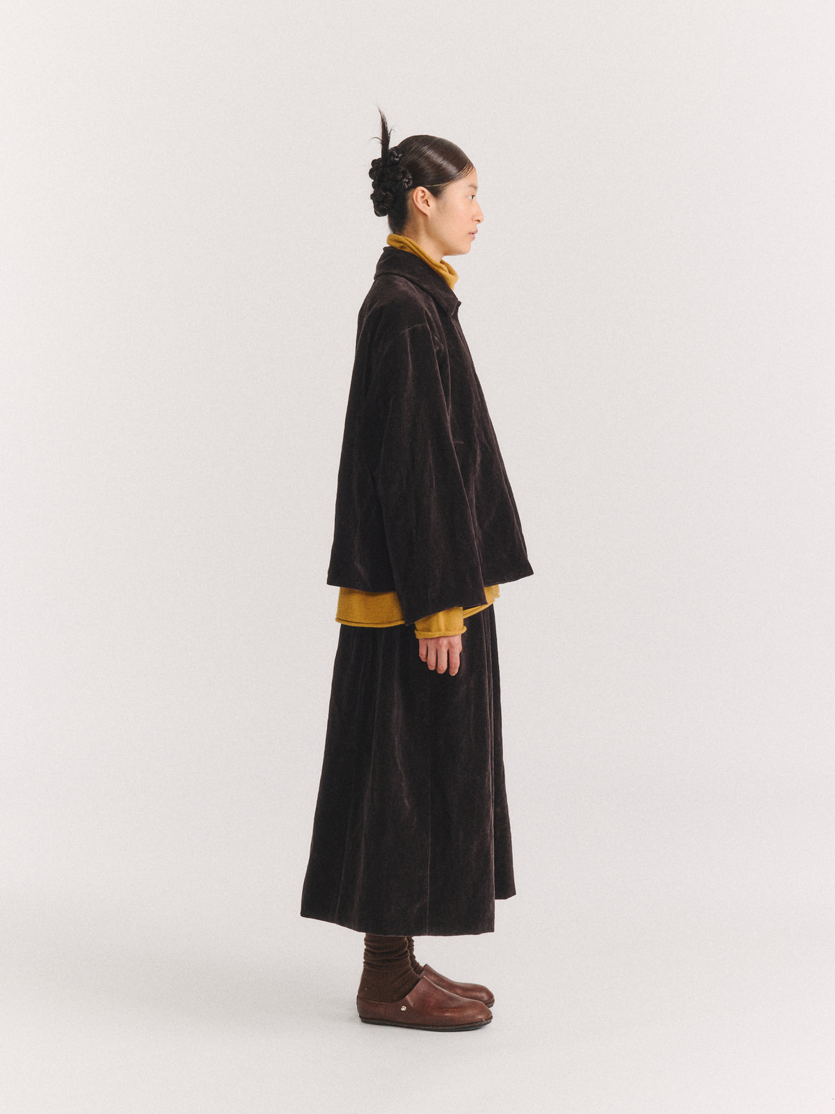 DRAYS JACKET - MID VELVET - DARK BROWN