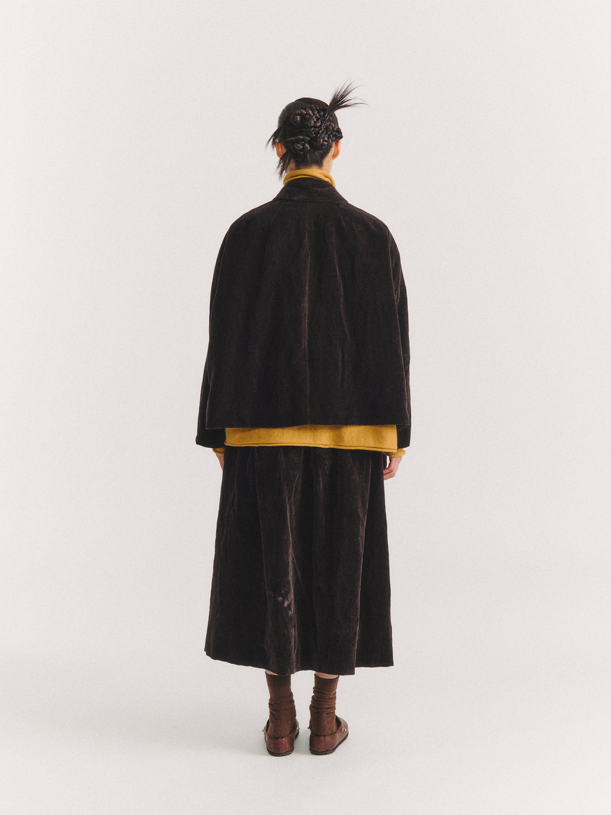 DRAYS JACKET - MID VELVET - DARK BROWN