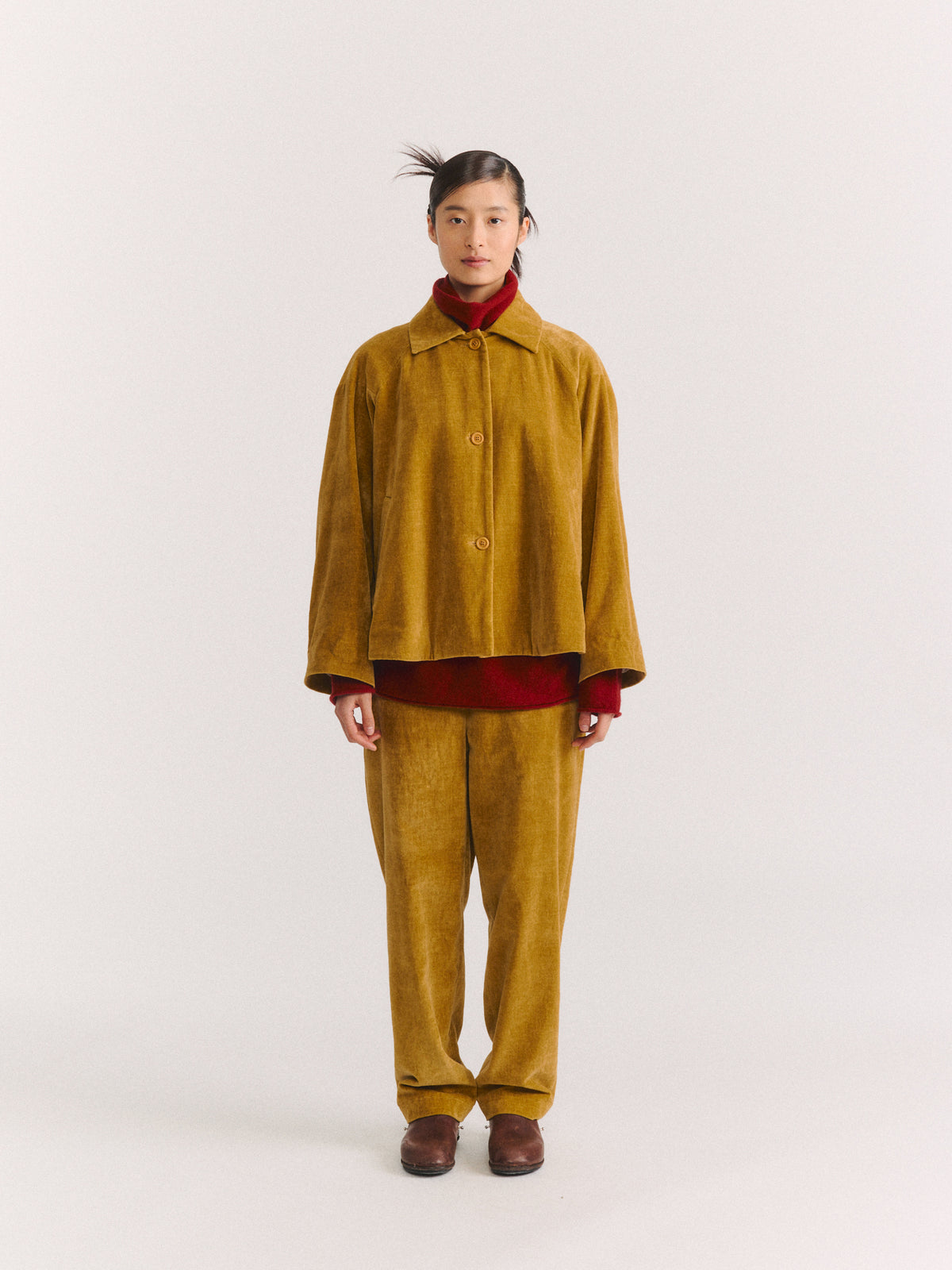 DRAYS JACKET - MID VELVET - GOLD