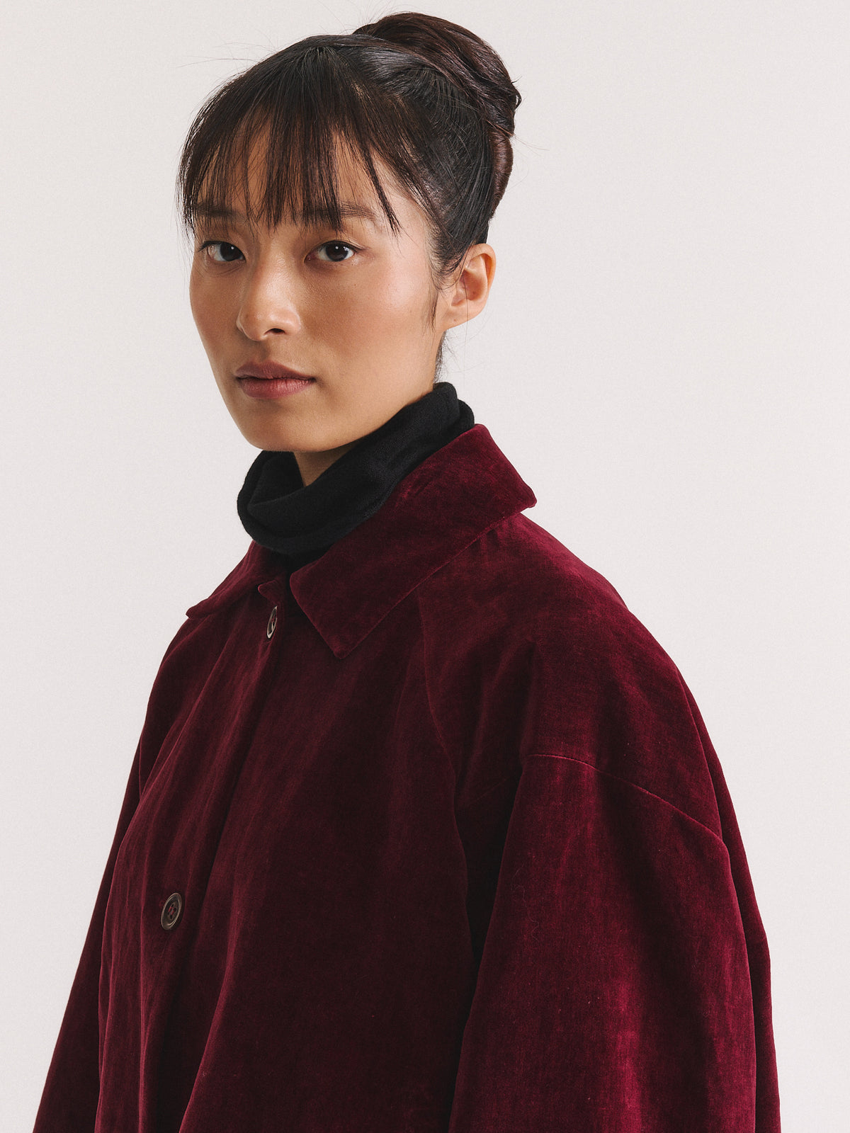 DRAYS JACKET - MID VELVET - PRUNE