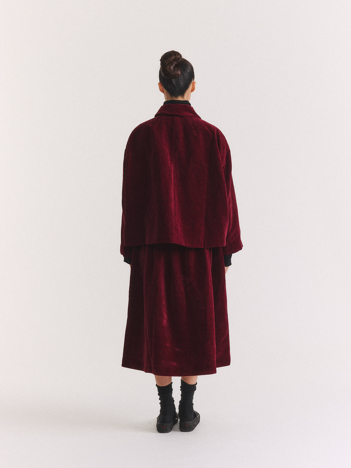 DRAYS JACKET - MID VELVET - PRUNE
