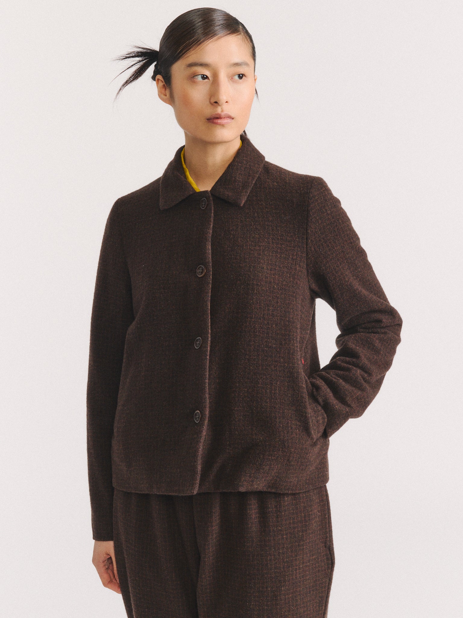 PWET JACKET - PIN CHECK - BROWN CHECK