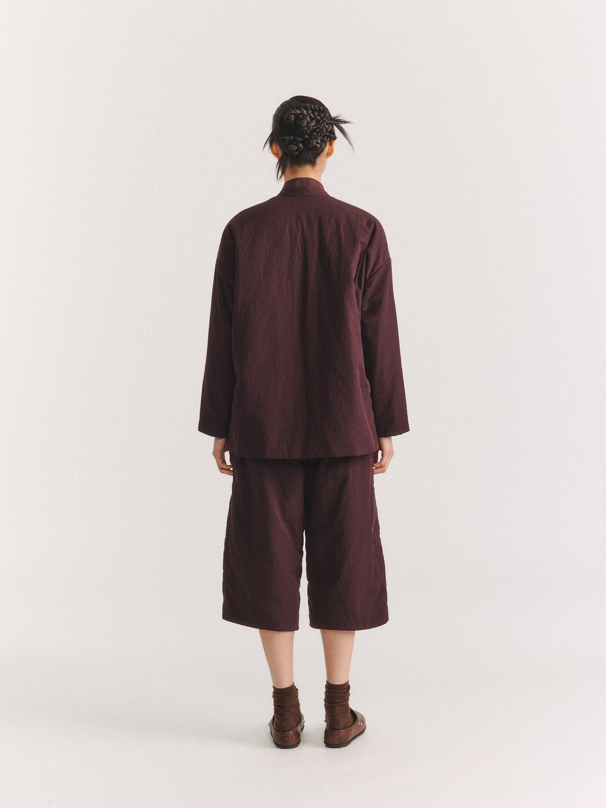 JULIANE JACKET - CHALK POPLIN - EBONY