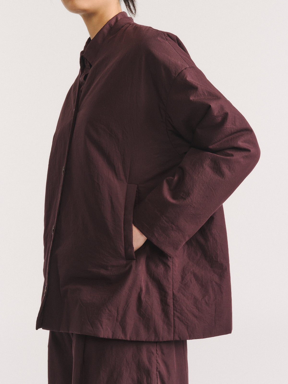 JULIANE JACKET - CHALK POPLIN - EBONY