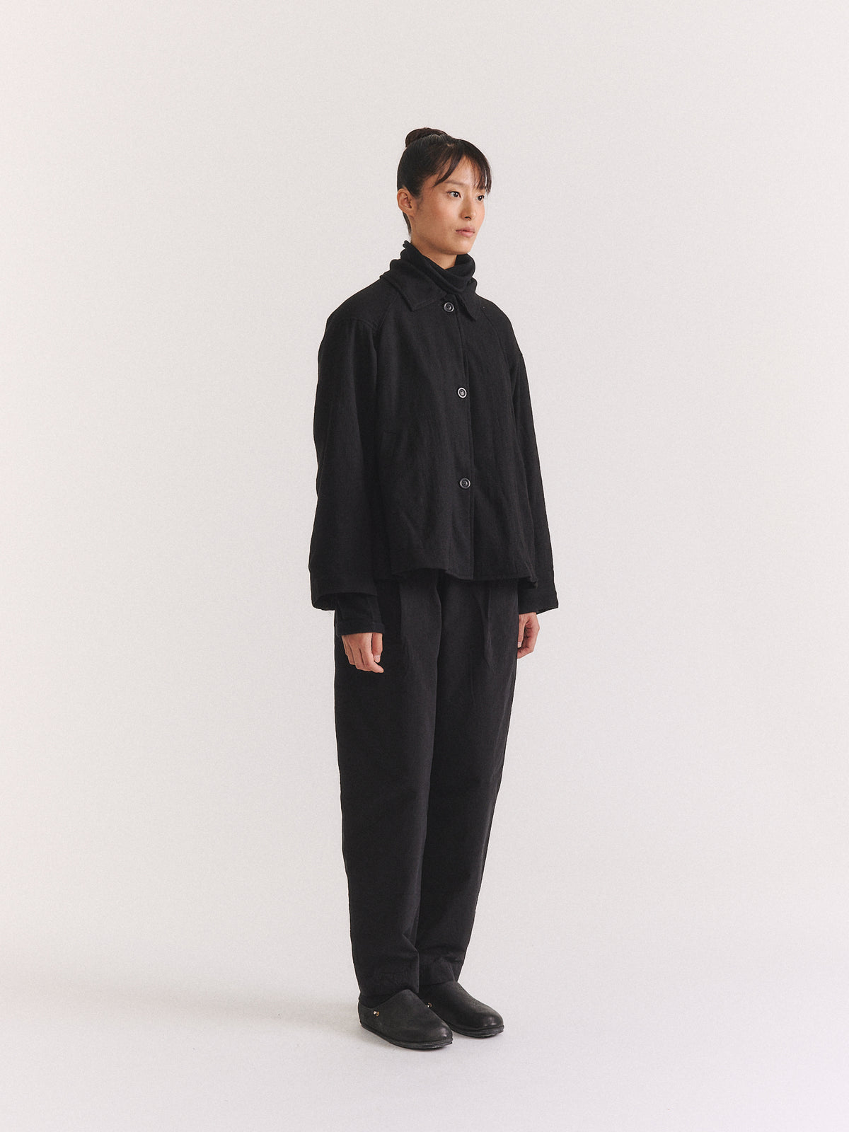 DRAYS JACKET - OPEN WEAVE - BLACK