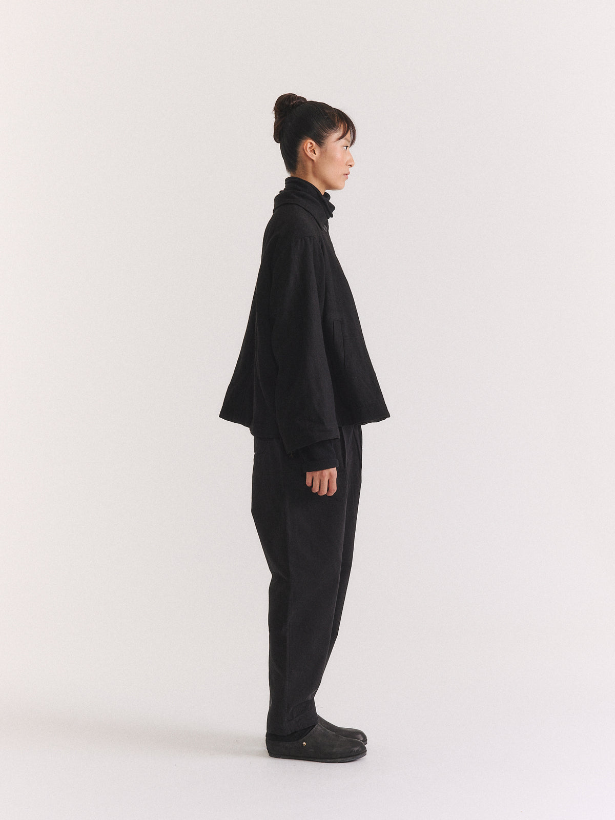 DRAYS JACKET - OPEN WEAVE - BLACK