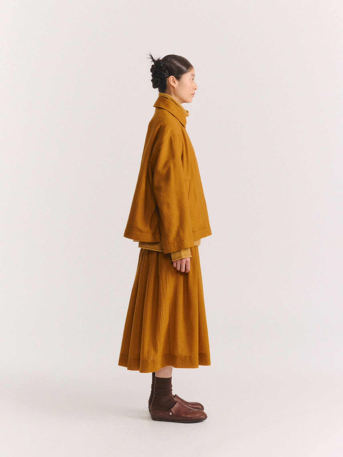 DRAYS JACKET - OPEN WEAVE - GOLD