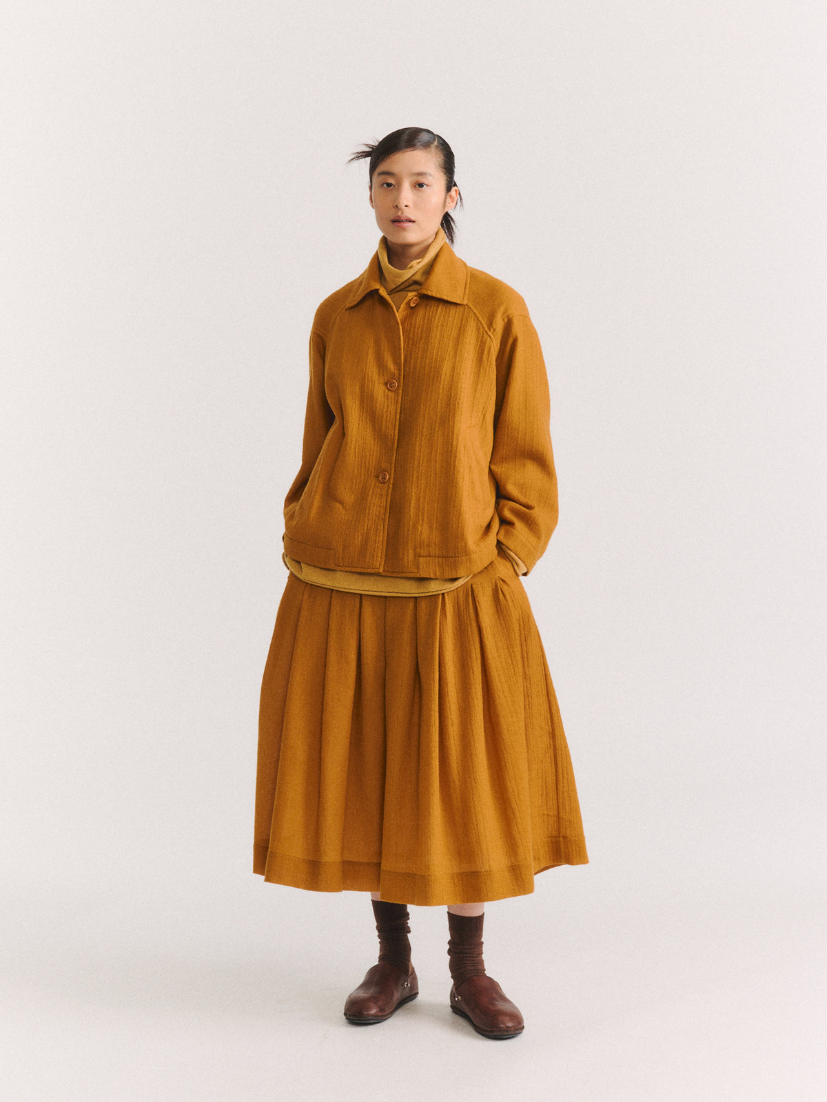 DRAYS JACKET - OPEN WEAVE - GOLD