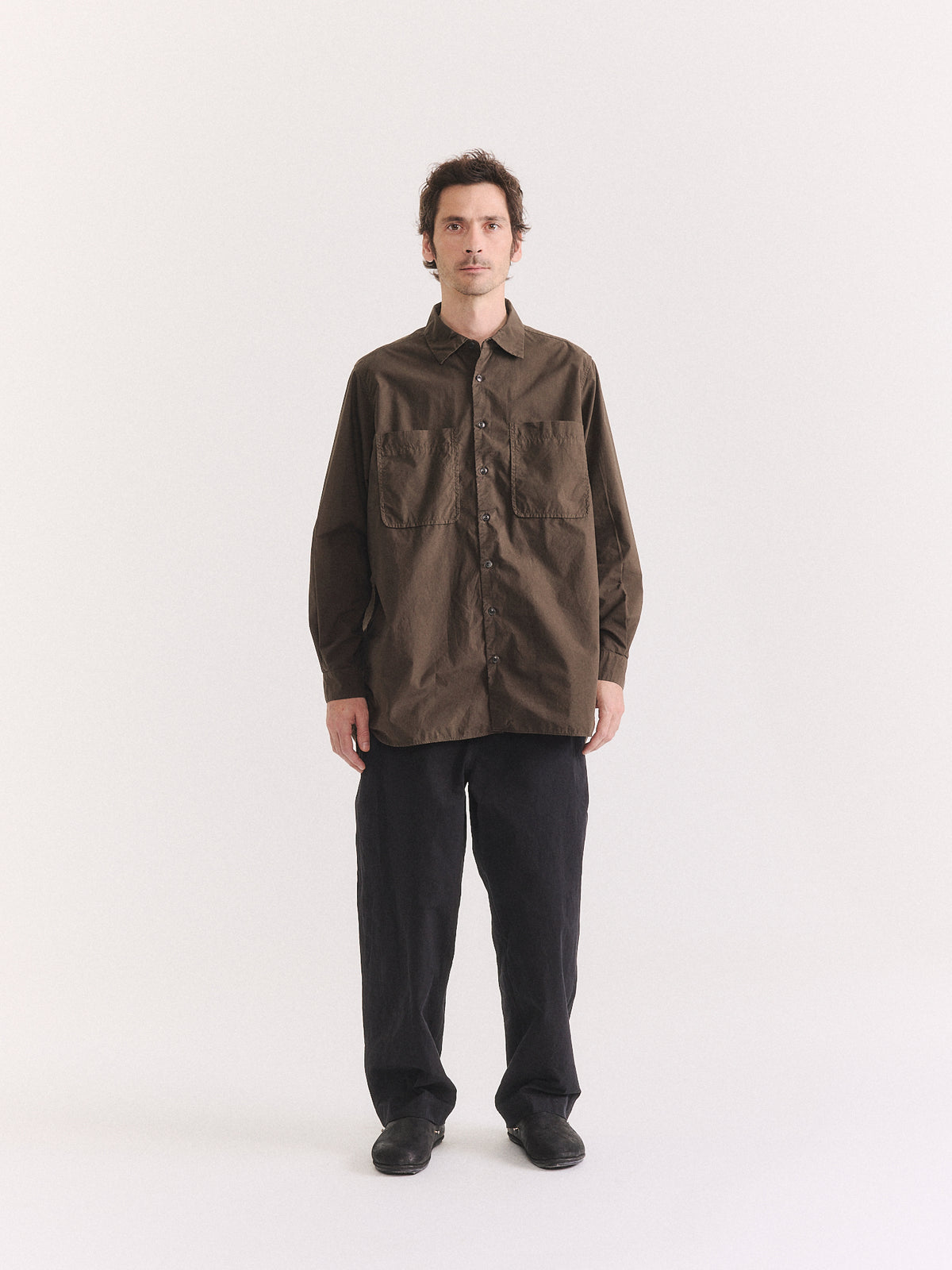 IKLA POCKET SHIRT - L COT - EARTH