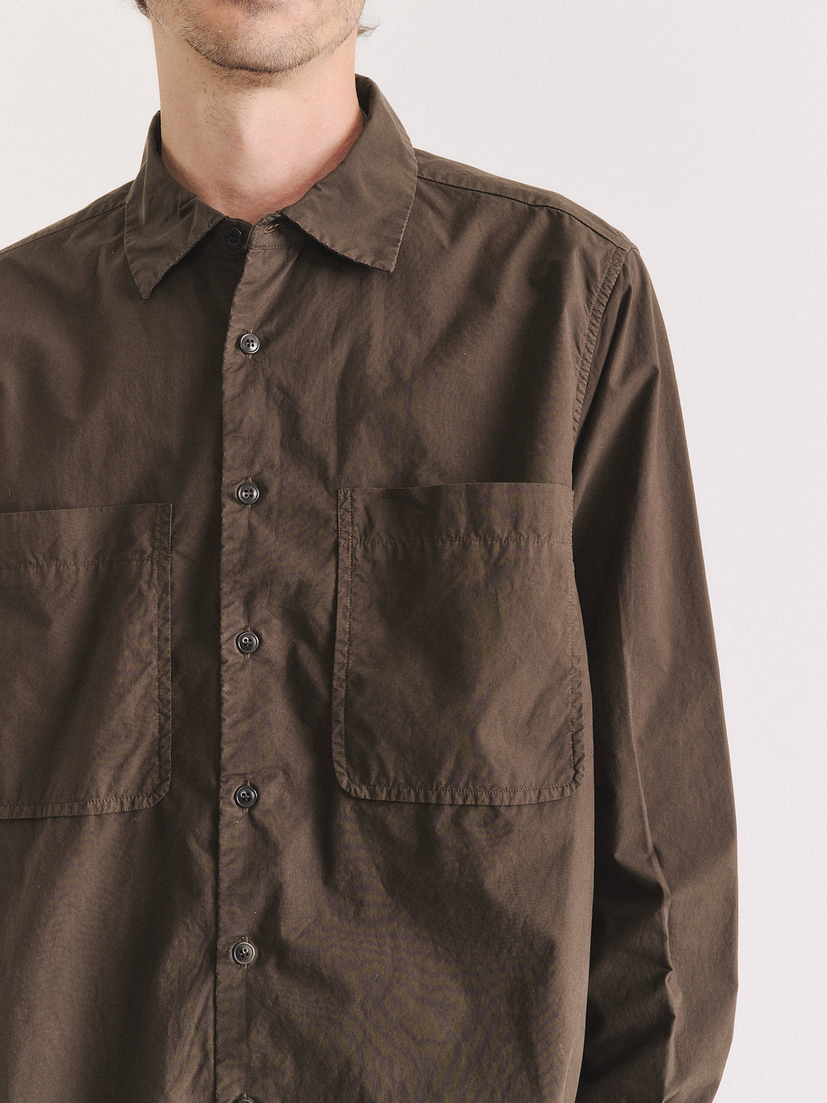 IKLA POCKET SHIRT - L COT - EARTH