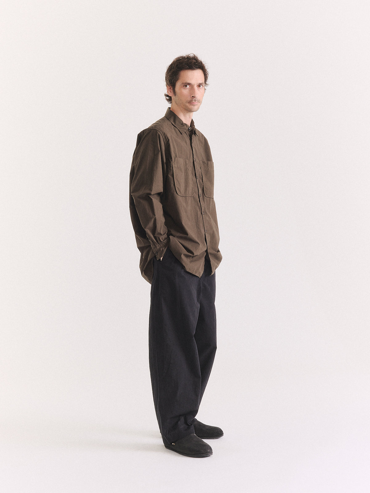 IKLA POCKET SHIRT - L COT - EARTH