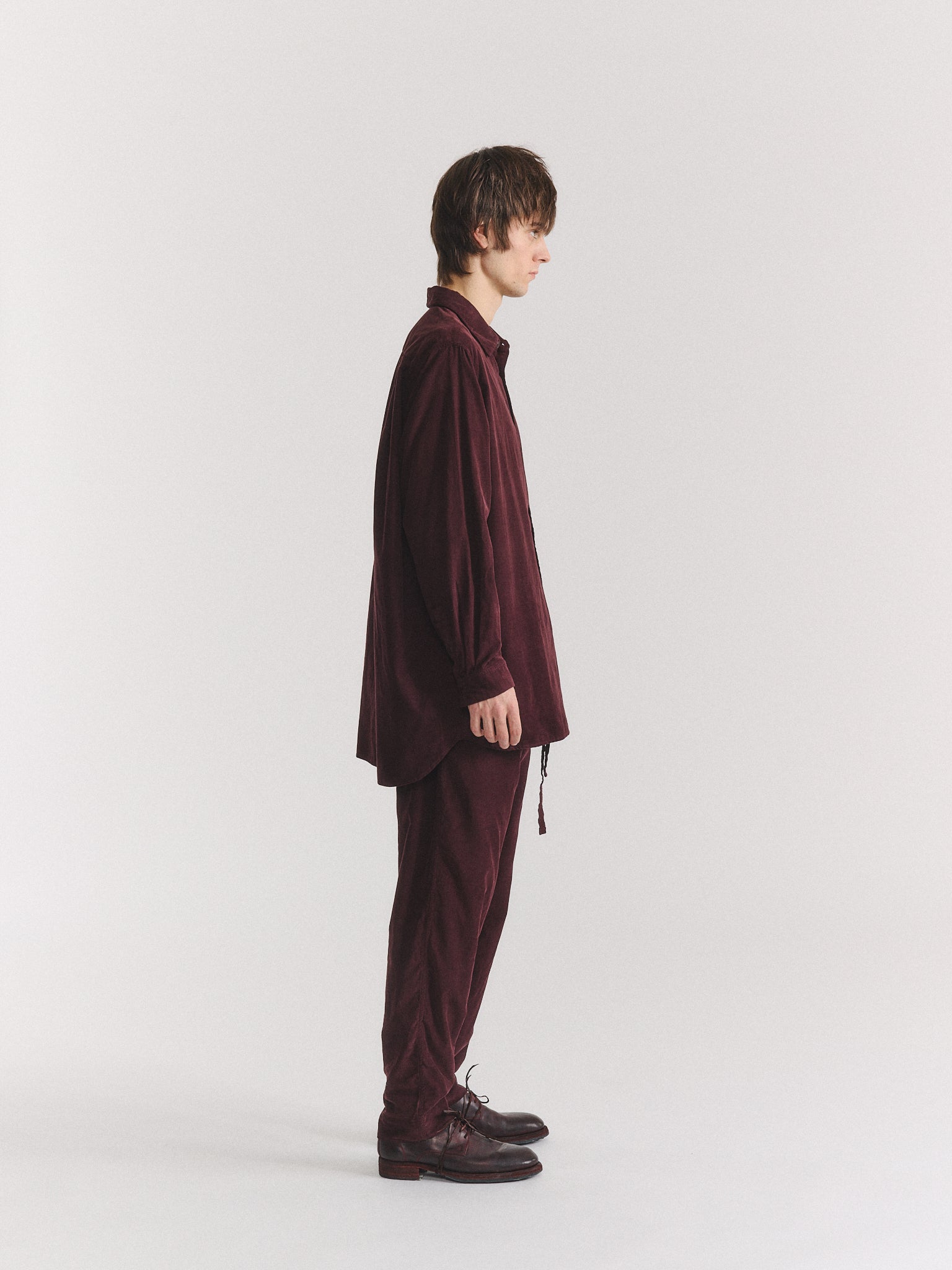 IKLA SHIRT - PIN CORD - BURGUNDY